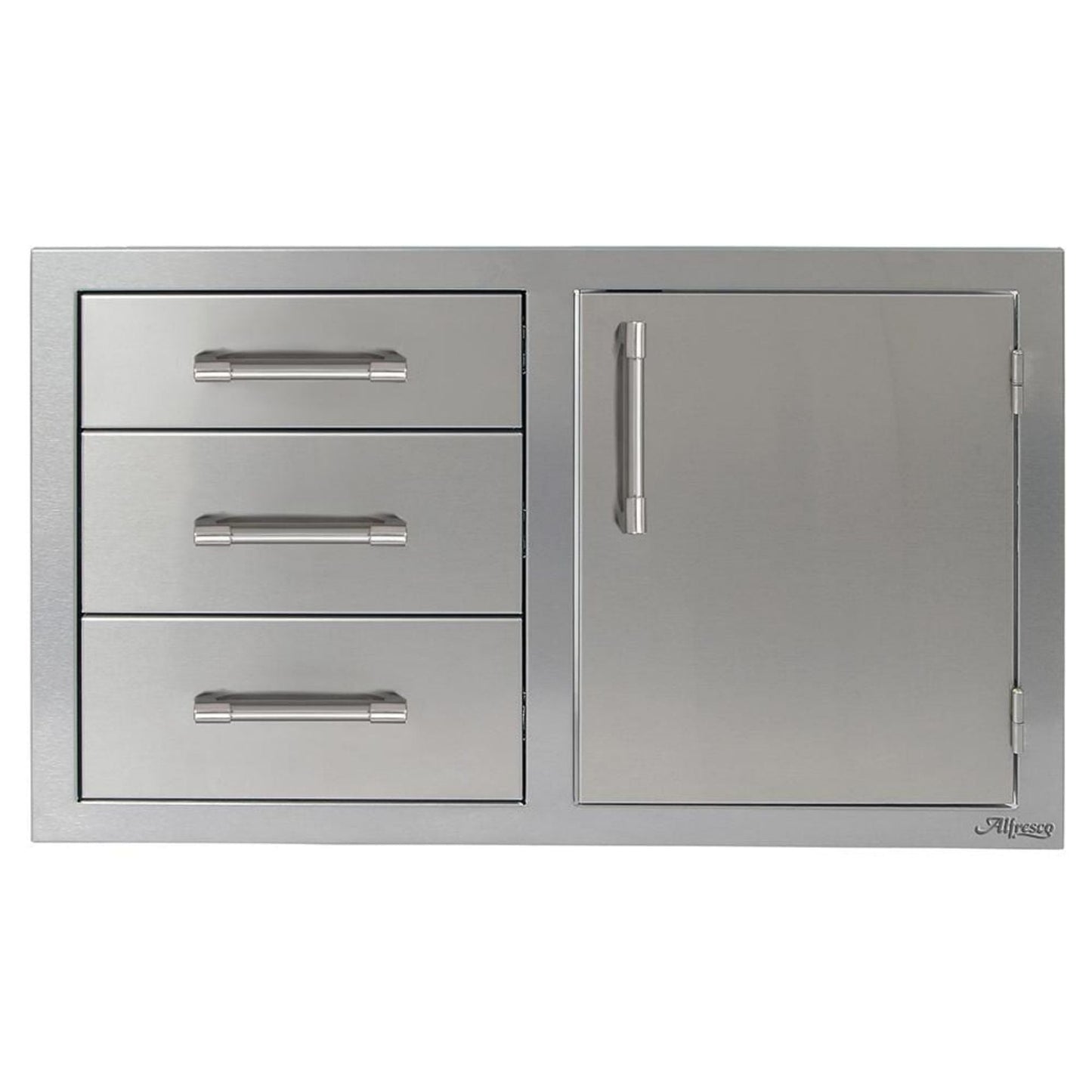 Afresco 32" Stainless Steel Three Drawers with Door on Right