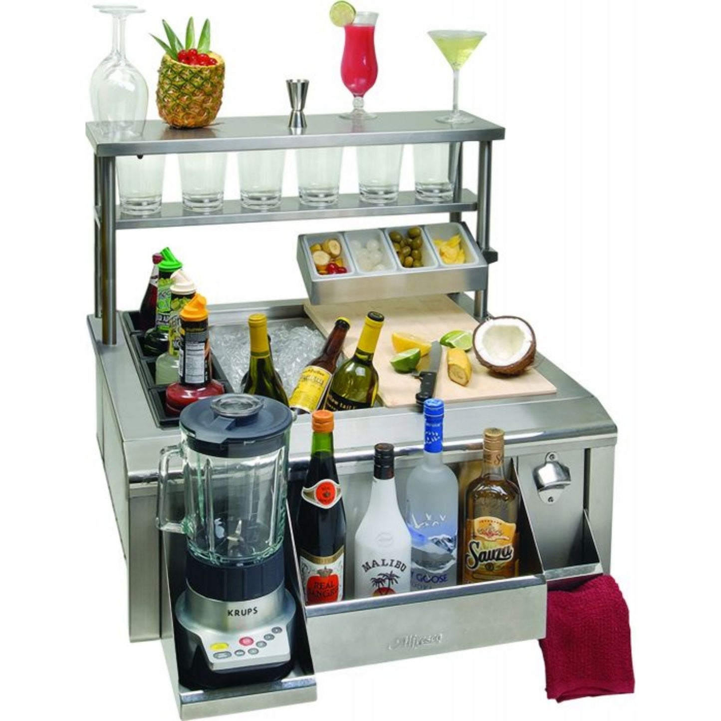 Alfresco Bottle Opener with Cap Catch & Towel Rack
