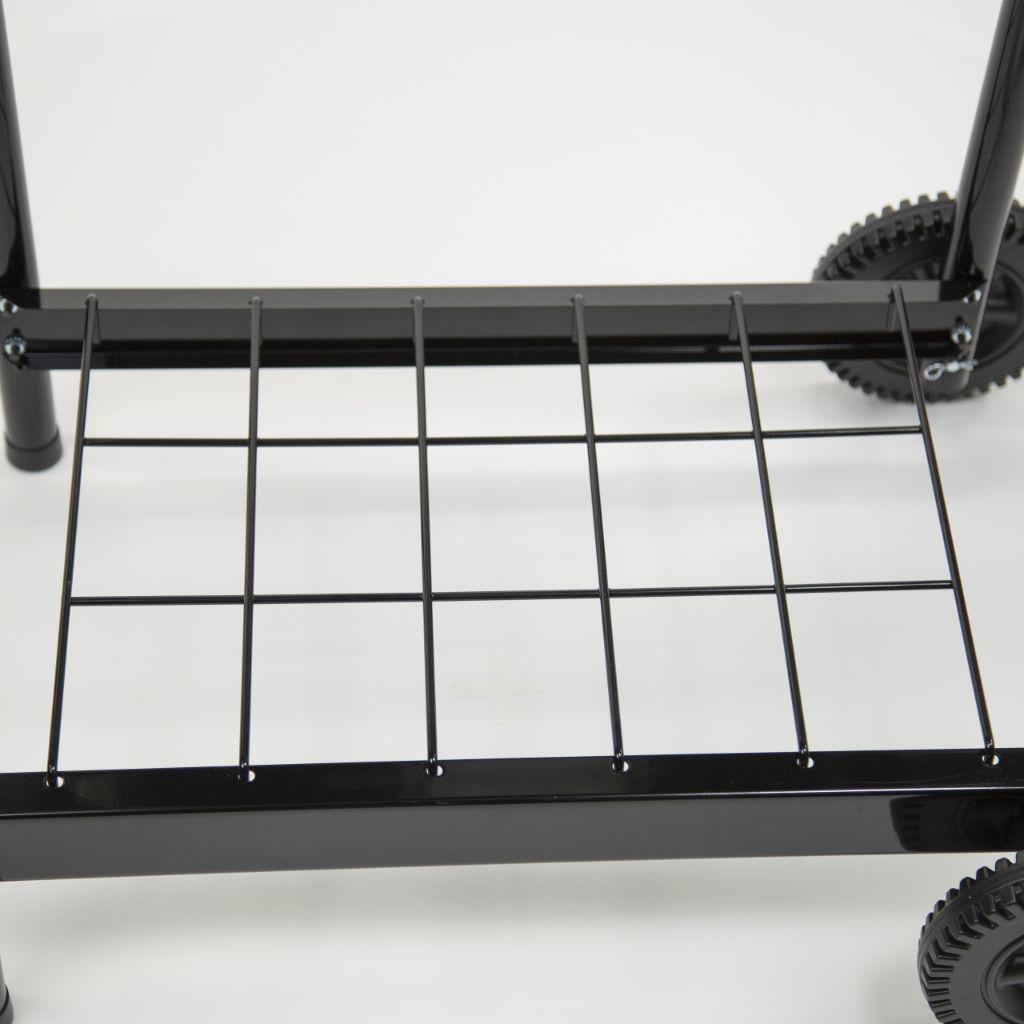 Americana 21" Black Electric Cart Grill with Polymer Side Tables Wire Shelf and Rotisserie