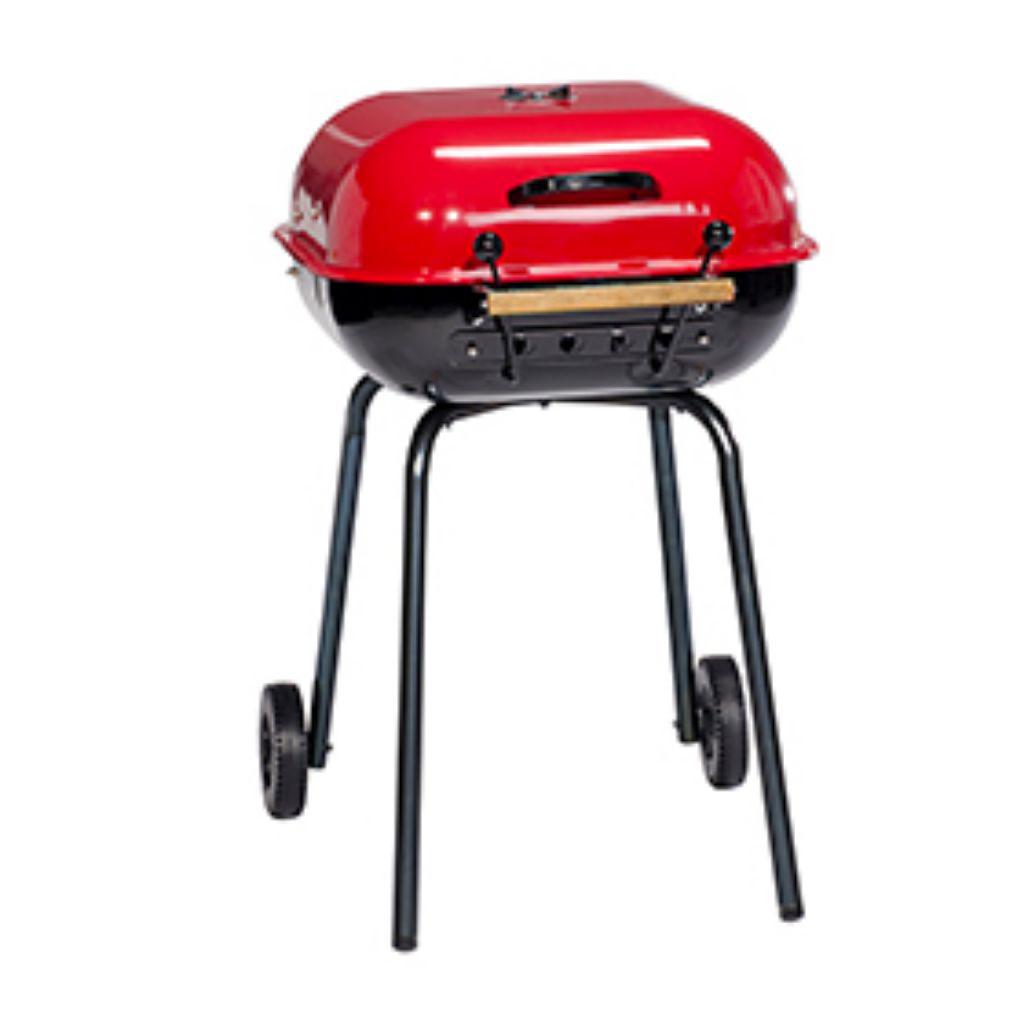 Americana 25" Red Swinger Charcoal Grill with an Adjustbale Six-Position Cooking Grid