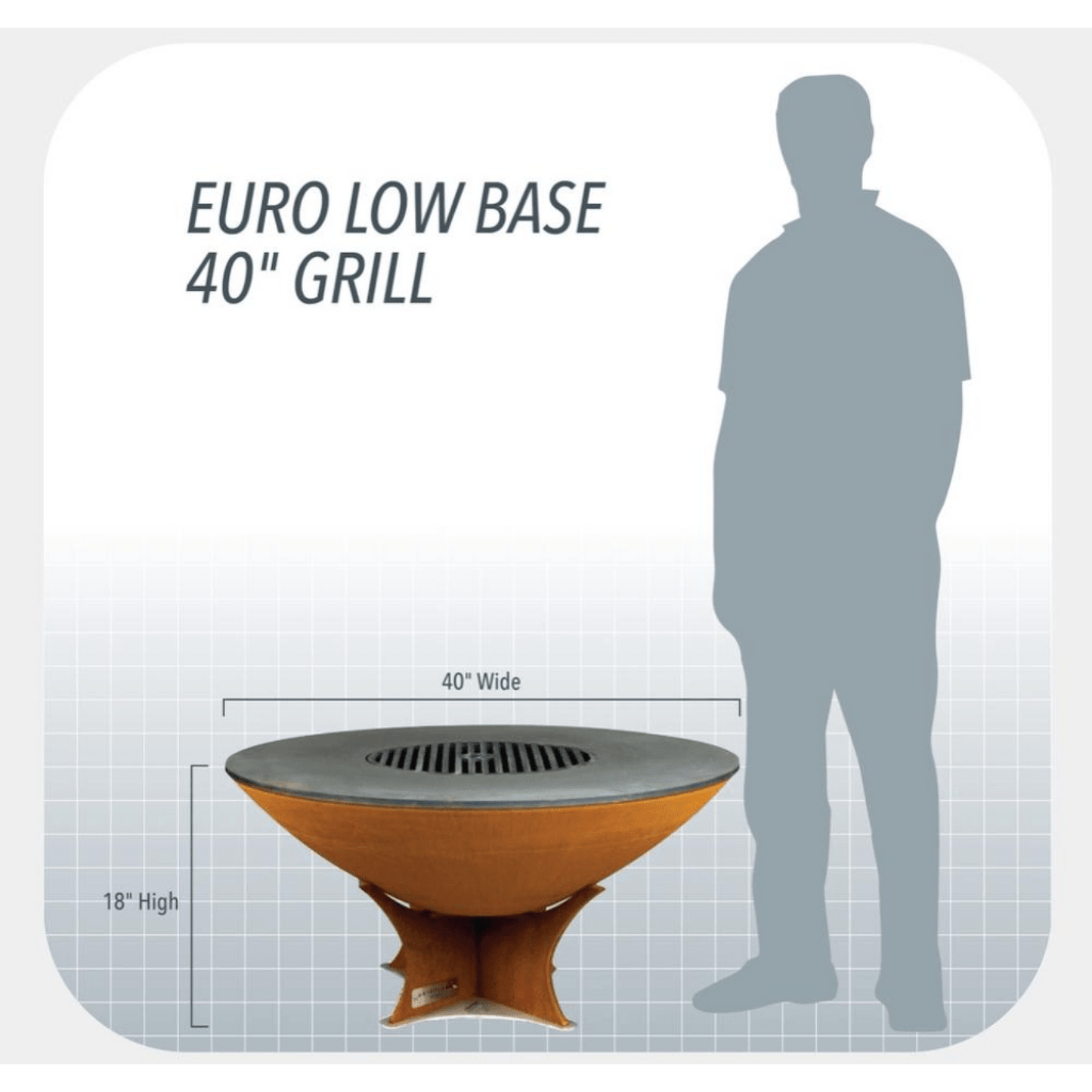 Arteflame 40" Fire Pit Low Euro Base Only