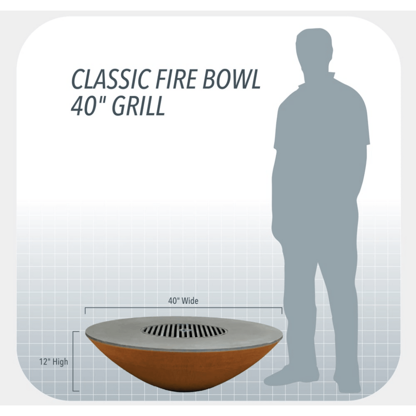 Arteflame Classic 40" - Fire Bowl with Cooktop
