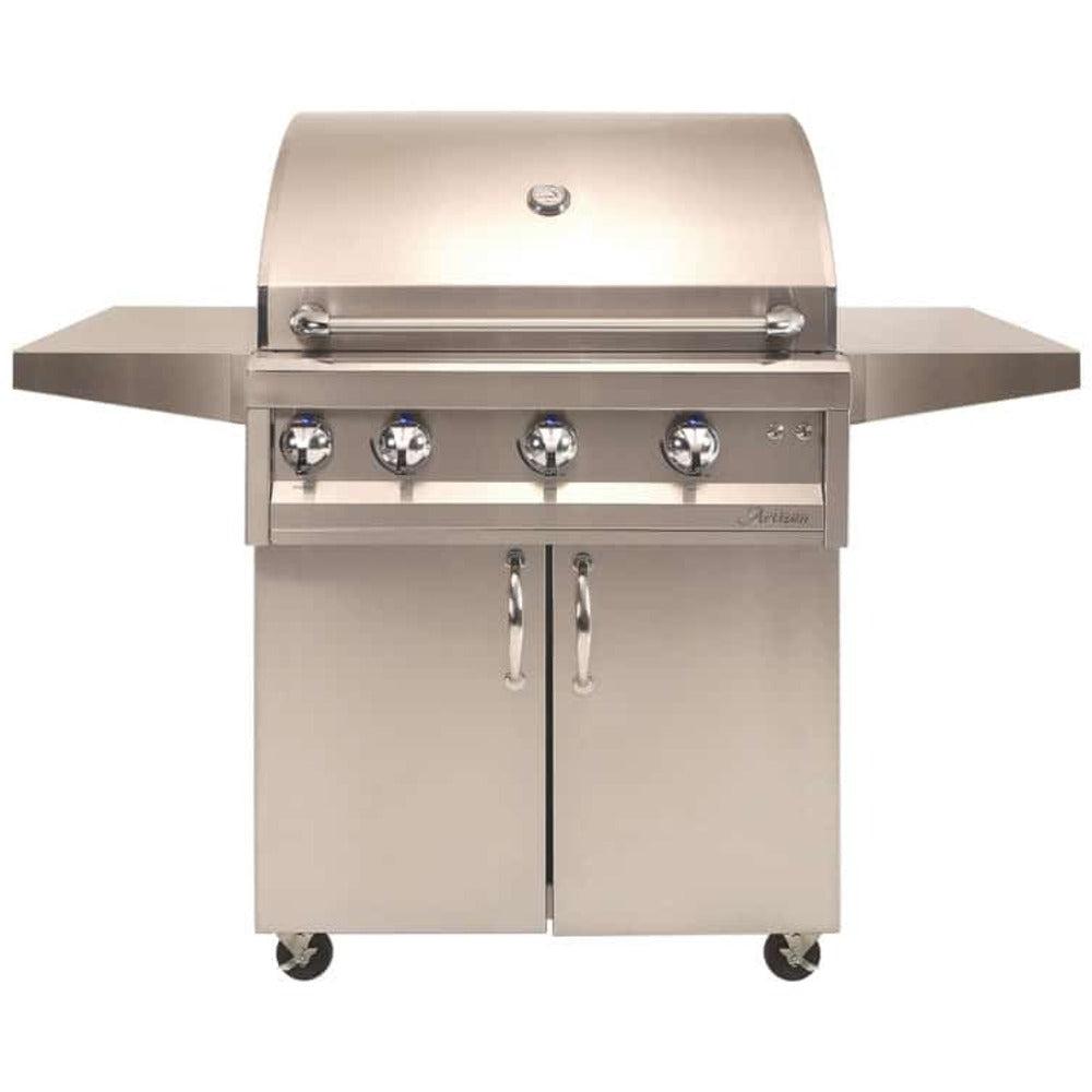 Artisan Professional Series 32" Stainless Steel Freestanding 3-Burner Natural Gas Grill with Lights and Rotisserie