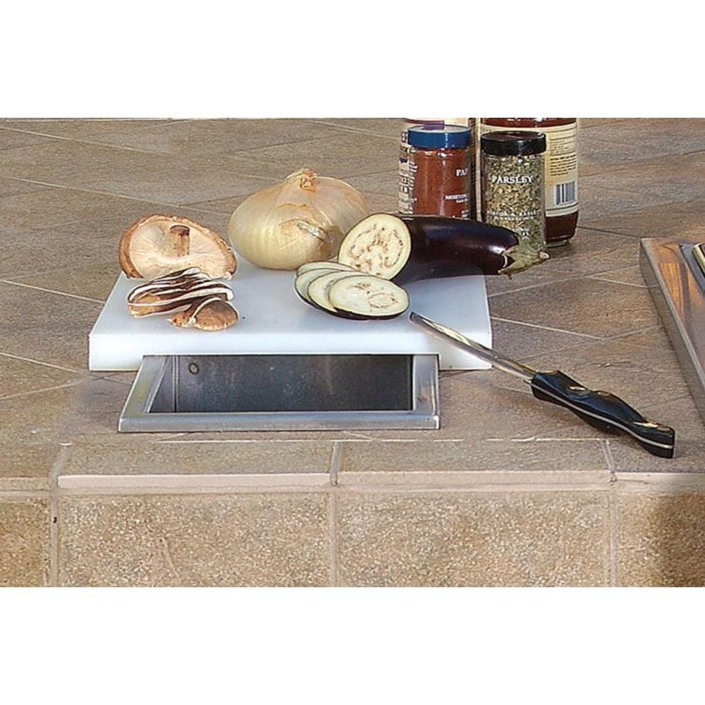 Artisan Stainless Steel Prep and Waste Chute with Cutting Board Cover