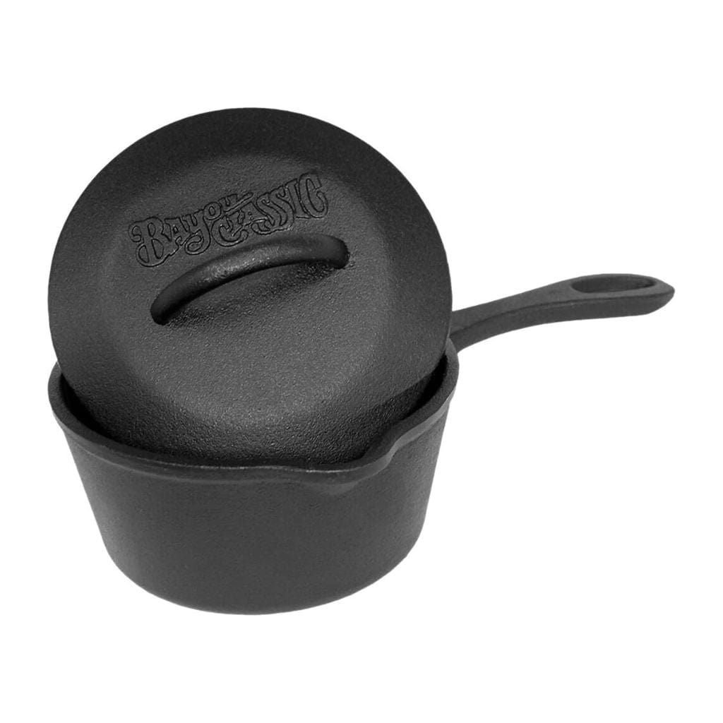 Cedilis 1 Quart Cast Iron Basting Pot with Handle, Heavy Duty Construction  Sauce Pot for Grilling and Oven, Black