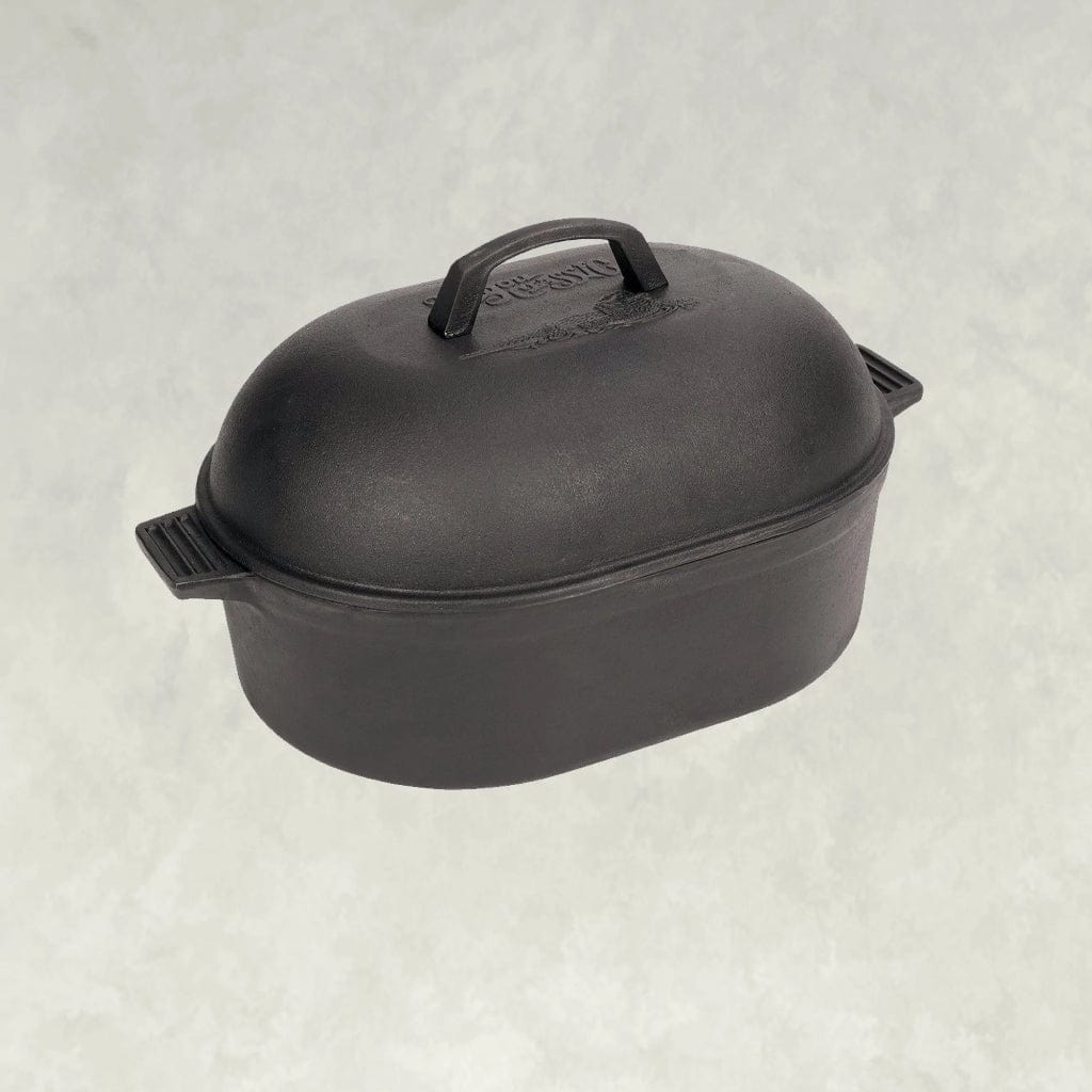 Bayou Classic 12-Quart Cast Iron Oval Roaster w/ Lid