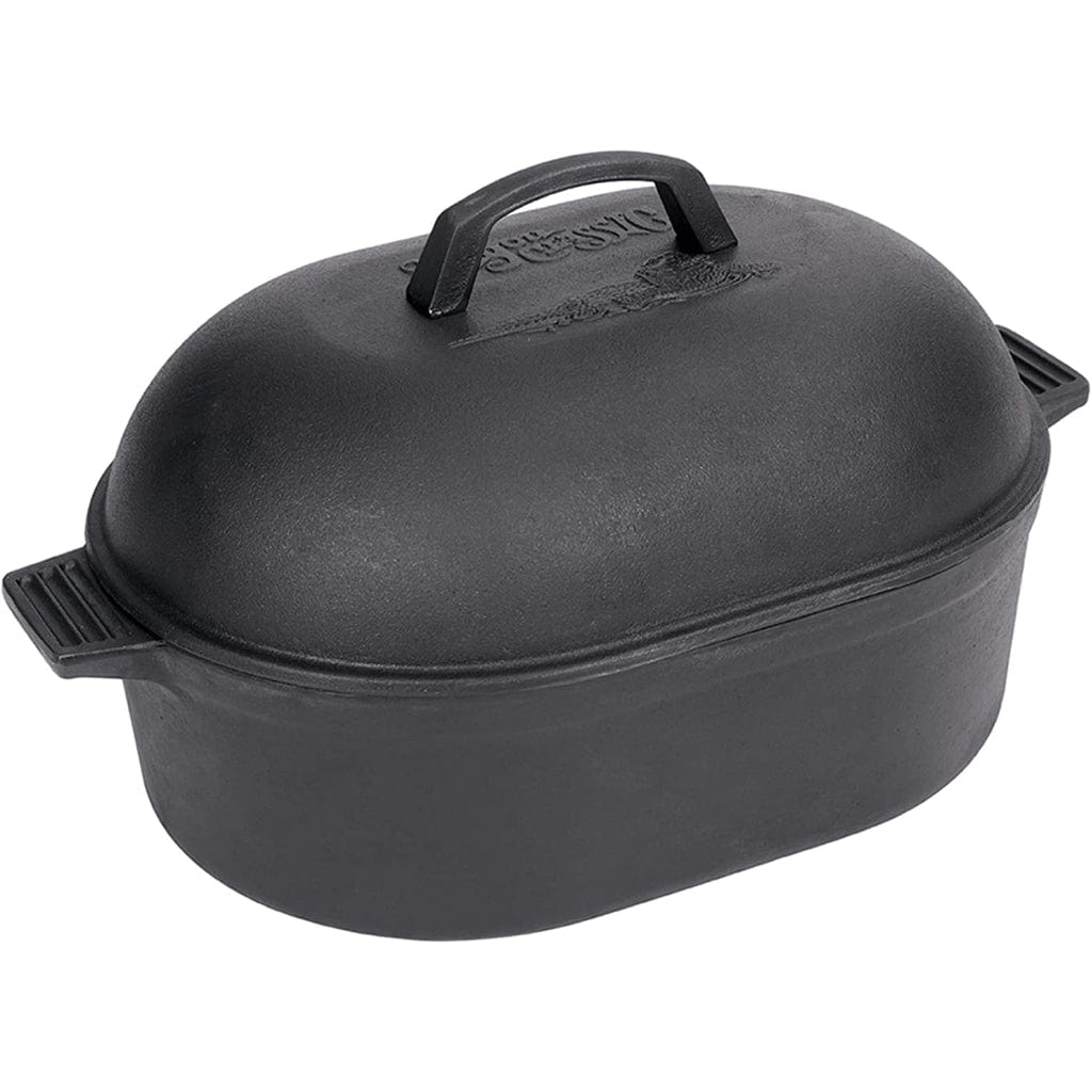 Bayou Classic 12-Quart Cast Iron Oval Roaster w/ Lid
