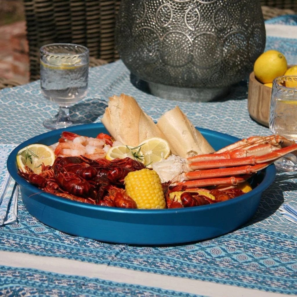 Bayou Classic 14" 4-Piece Blue Anodized Aluminum Serving Trays
