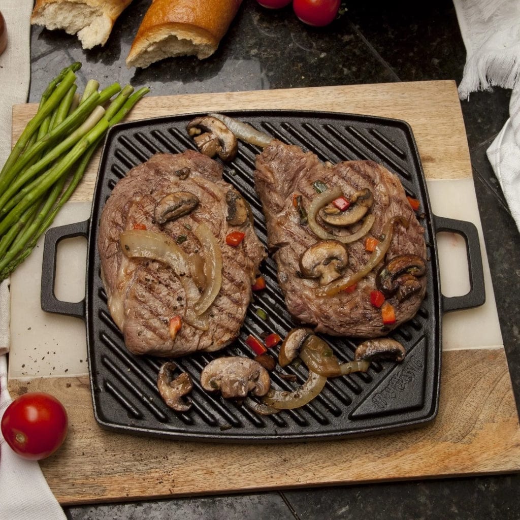 Bayou Classic 14" Cast Iron Reversible Square Griddle