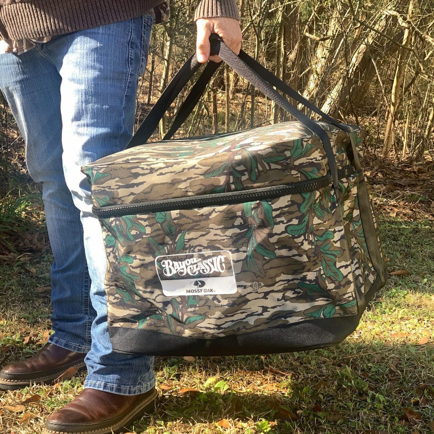 Bayou Classic 16" Square High Pressure Outdoor Propane Gas Cooker Combo Kit w/ Mossy Oak Cover