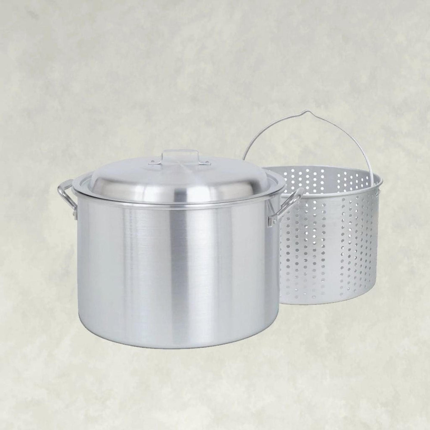 Bayou Classic 20-Quart Aluminum Stockpot w/ Lid & Basket
