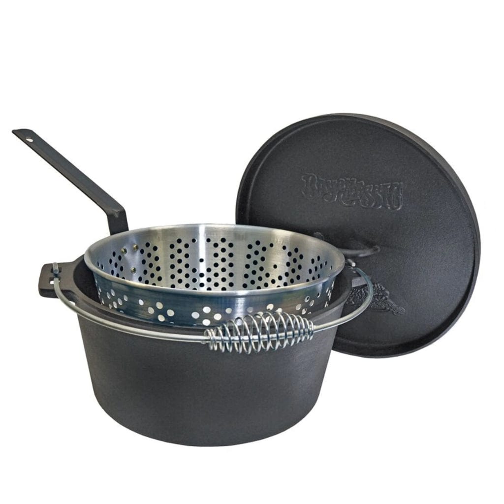Bayou Classic 20-Quart Cast Iron Dutch Oven and Basket in the