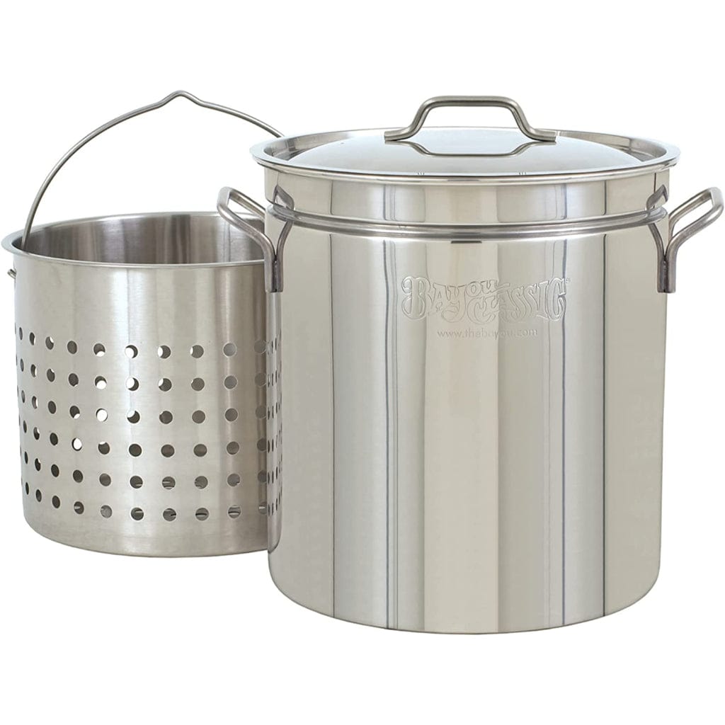 Bayou Classic 14 Quart Stainless Steel Fry Pot w/ Lid & Basket (1150)