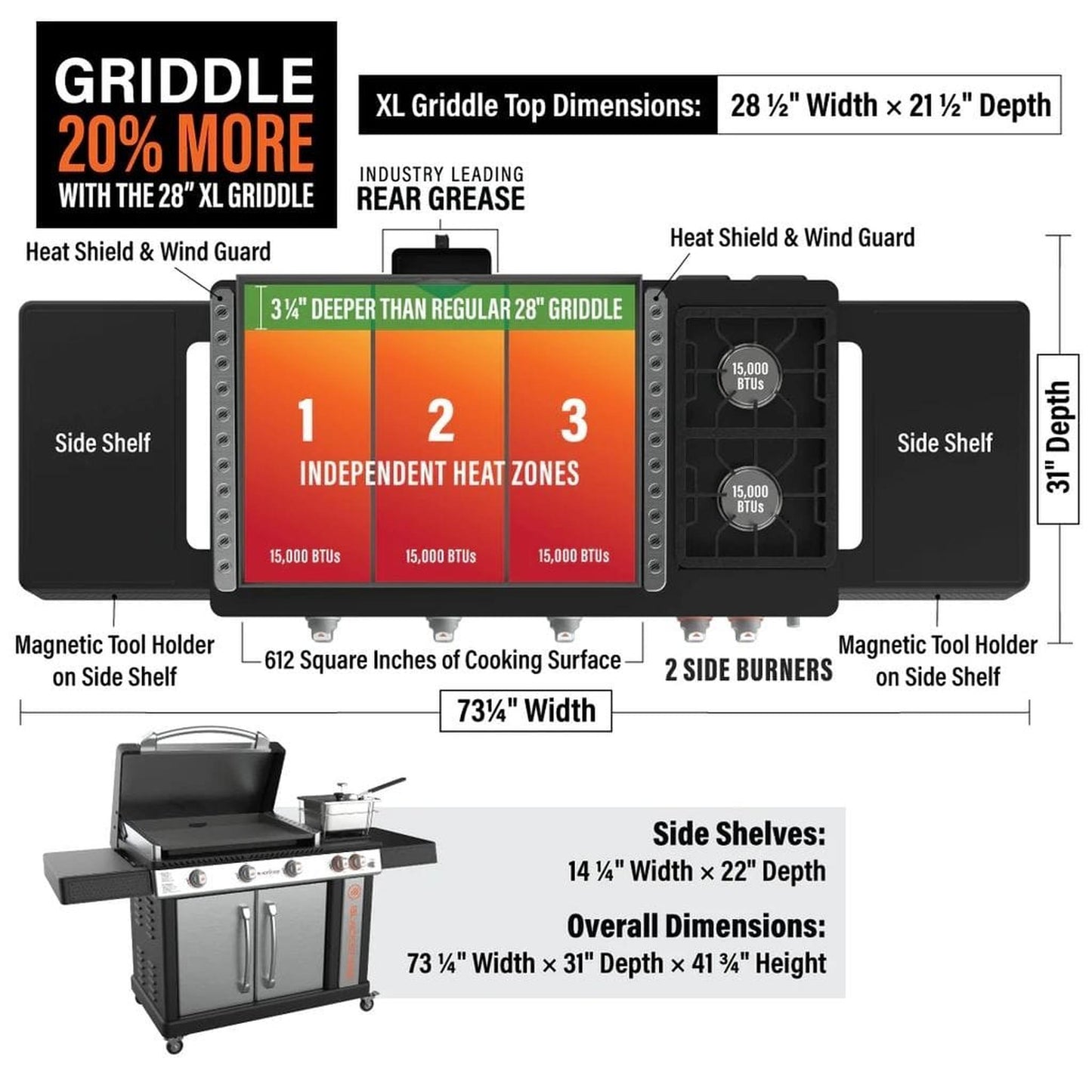 Blackstone 28" Culinary Pro XL Rangetop Propane Gas Griddle