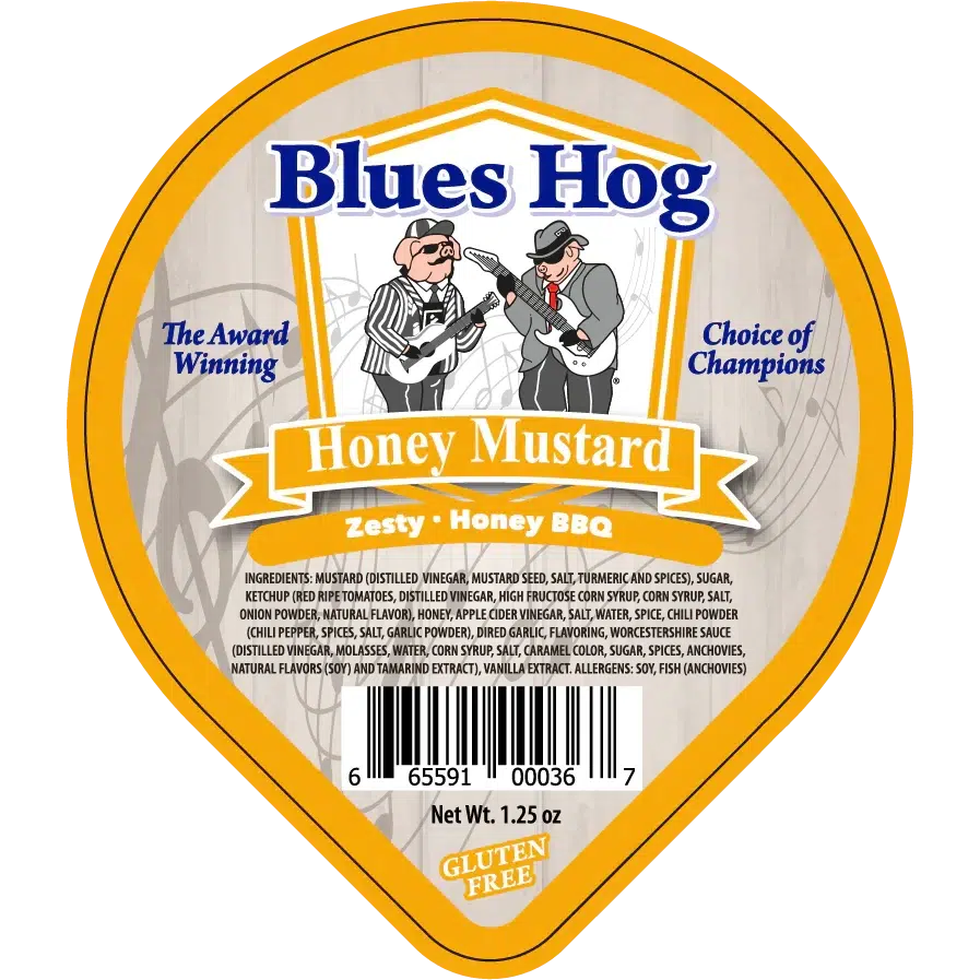 Blues Hog 1.25 oz Single Honey Mustard Sauce Foil Cups Sample