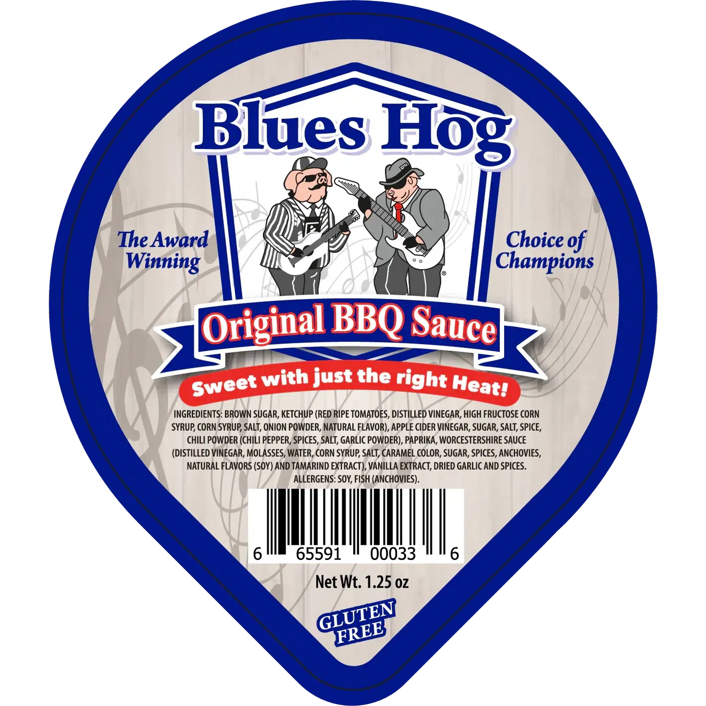 Blues Hog 1.25 oz Single Original BBQ Sauce Foil Cups Sample