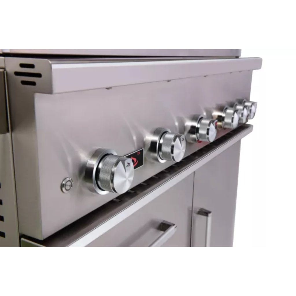 Bonfire Outdoor Prime 500 Series 42" Stainless Steel 5-Burner Freestanding Liquid Propane Gas Grill With Infrared Rear Burner