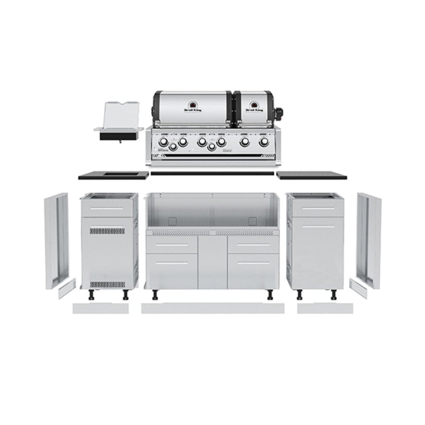 Broil King 86" 6-Burner Imperial S 690i Gas Grill Center w/ Side Burner & Rear Rotisserie Burner