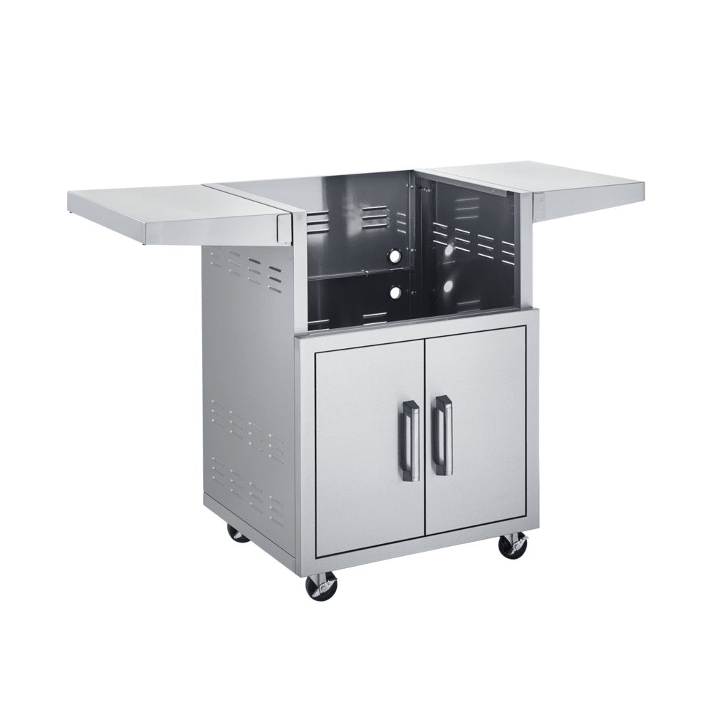 Broilmaster 25" Stainless Steel Cart with 2 Doors and 2 Fold-Down Side Shelves