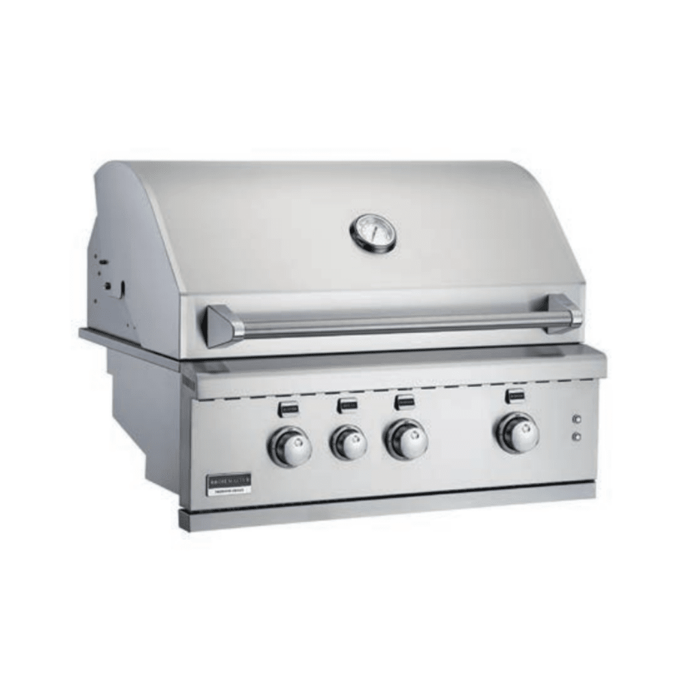 Broilmaster 34" Stainless Steel Built-In 3-Burners Gas Grill Head with Work Lights, IR Burner and LED Controls