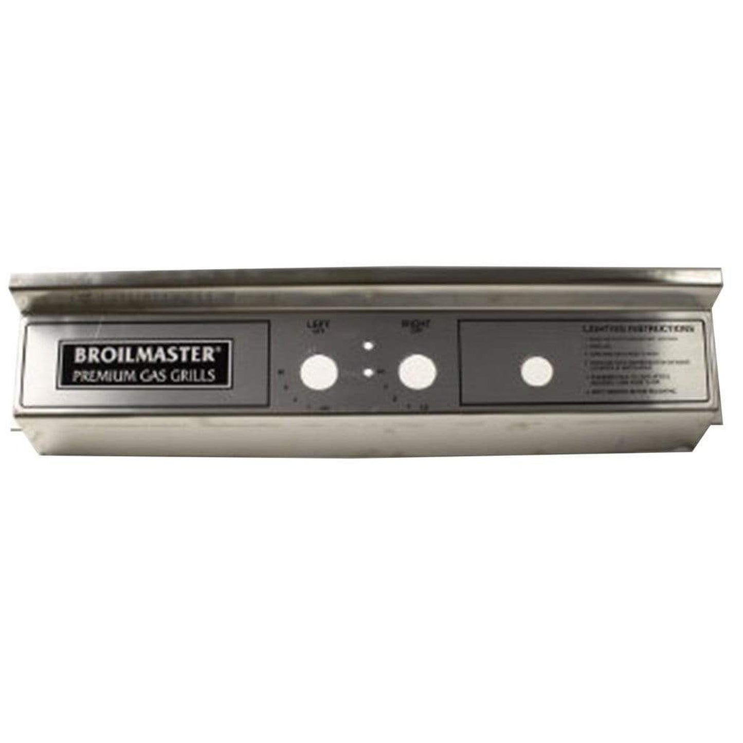 Broilmaster B100751 Stainless Steel Control Panel and Label Assembly for P3 Grills