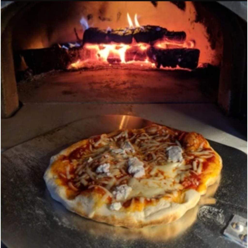 Chicago Brick Oven CBO-750 38" x 28" Hybrid Wood/Propane Gas Countertop Pizza Oven With Copper Vein Hood (Commercial)
