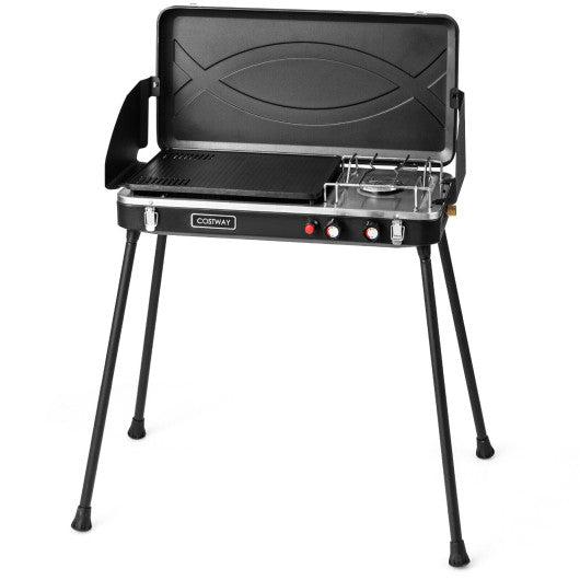 1600W Portable Electric BBQ Grill with Removable Non-Stick Rack-Black | Costway
