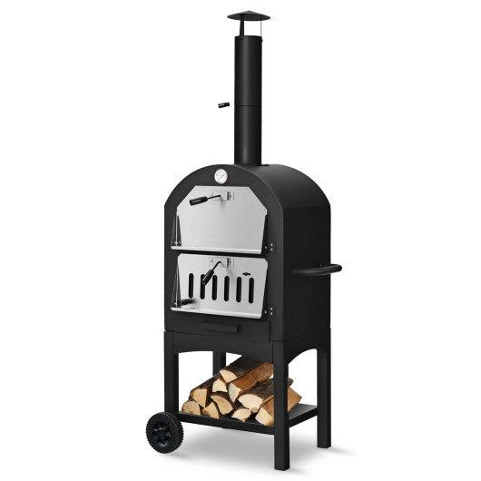 Costway Portable Outdoor Pizza Oven with Pizza Stone and Waterproof Cover