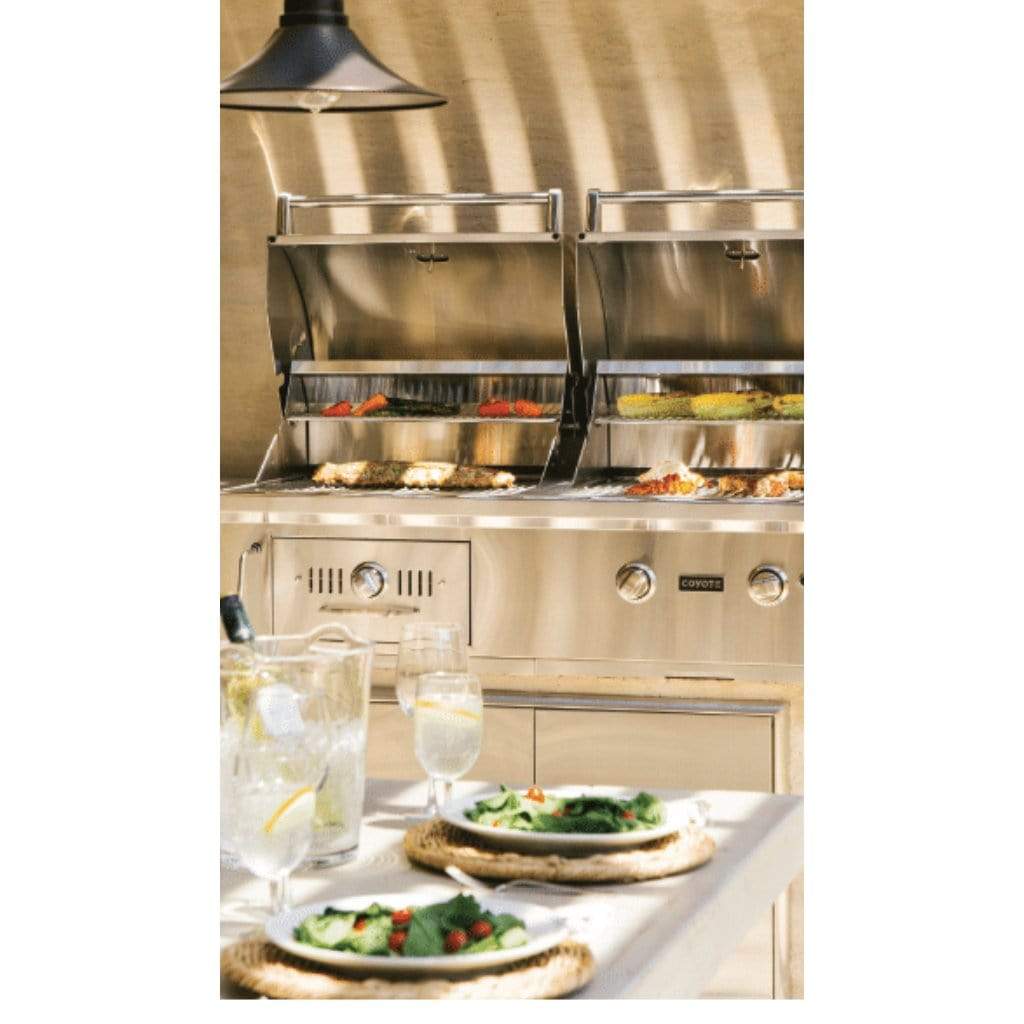 Coyote 50" 2-Burner Built-In Liquid Propane Gas and Charcoal Hybrid Grill