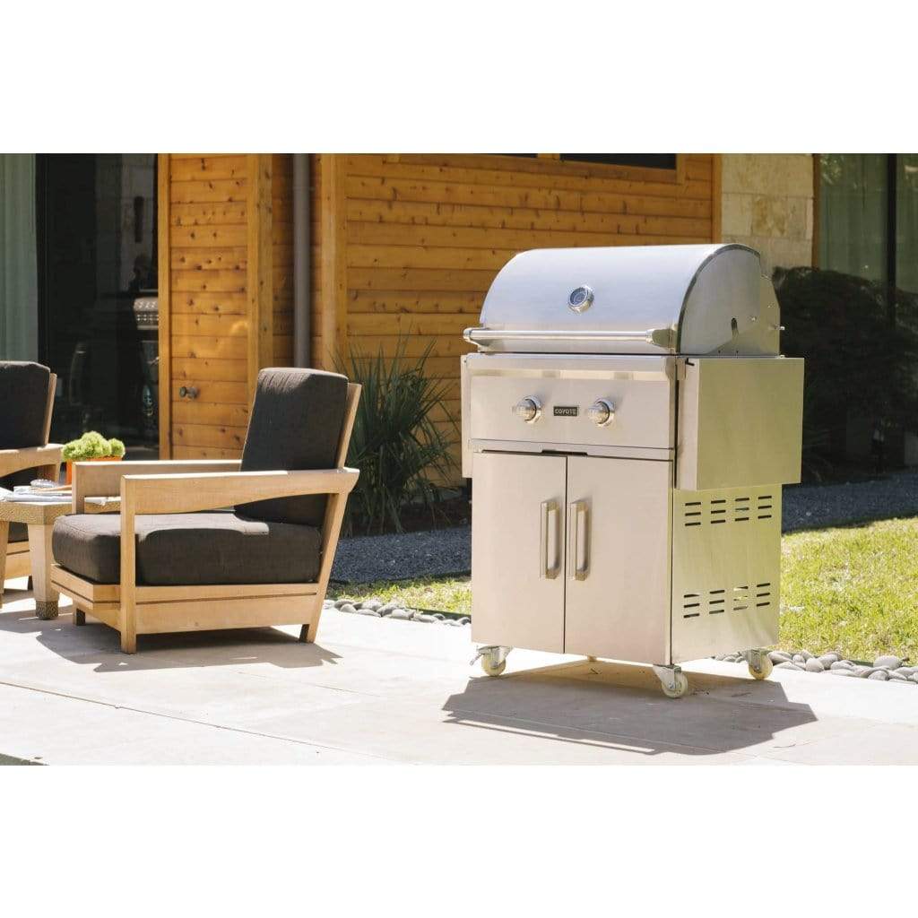 Coyote C-Series 28" 2-Infinity Burner Freestanding Liquid Propane Gas Grill