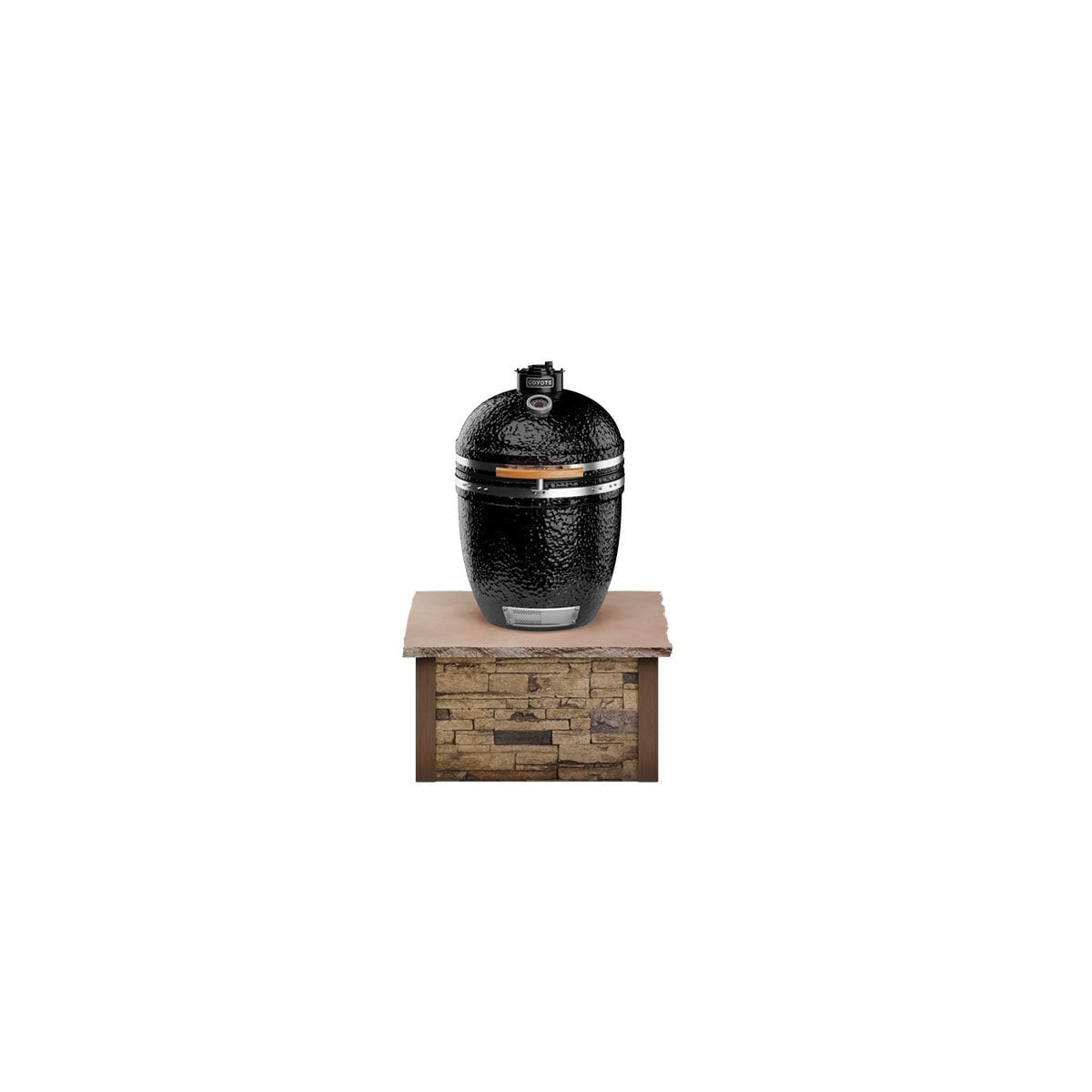 Coyote RTA 3ft Brown Stacked Stone Kamado Stand