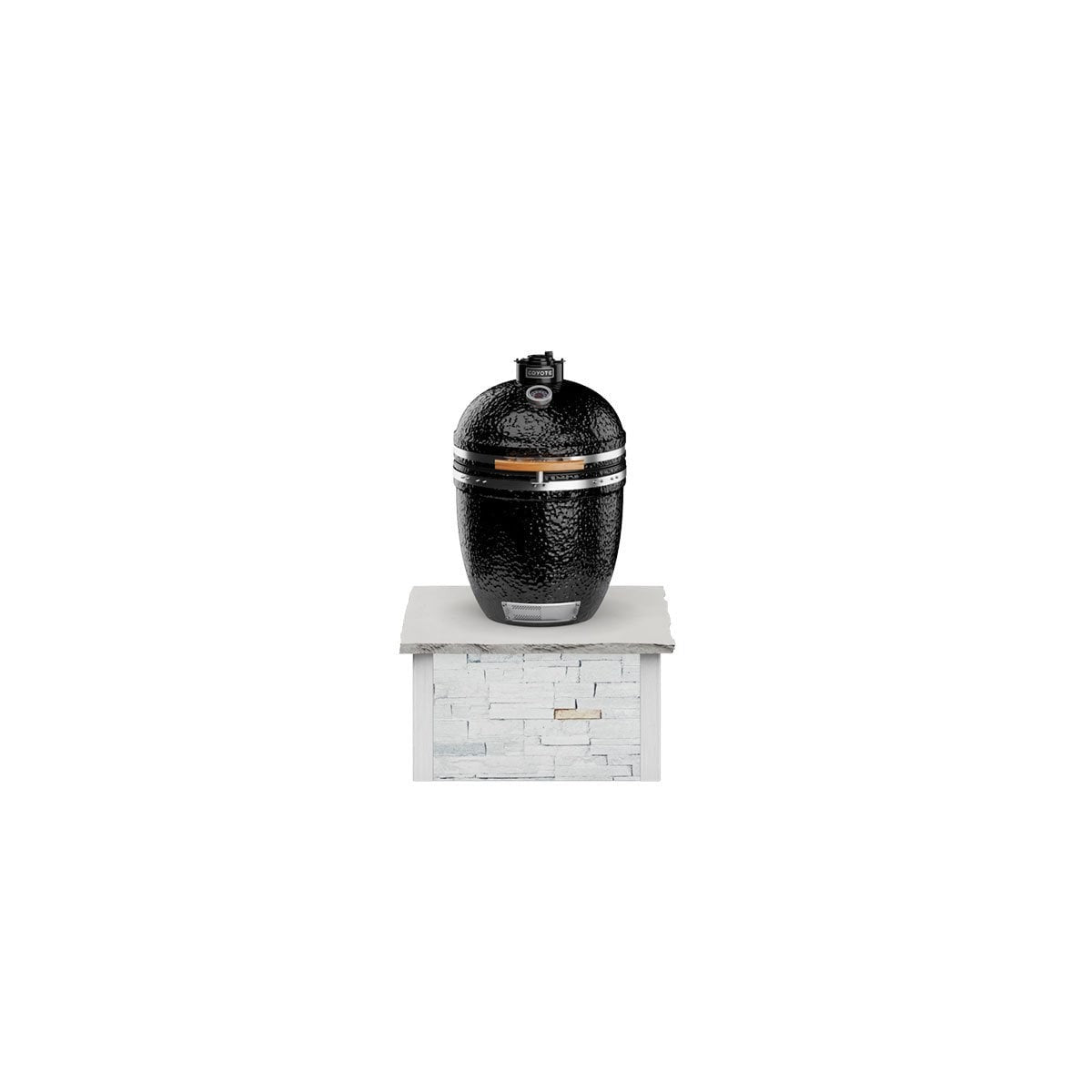 Coyote RTA 3ft White Stacked Stone Kamado Stand
