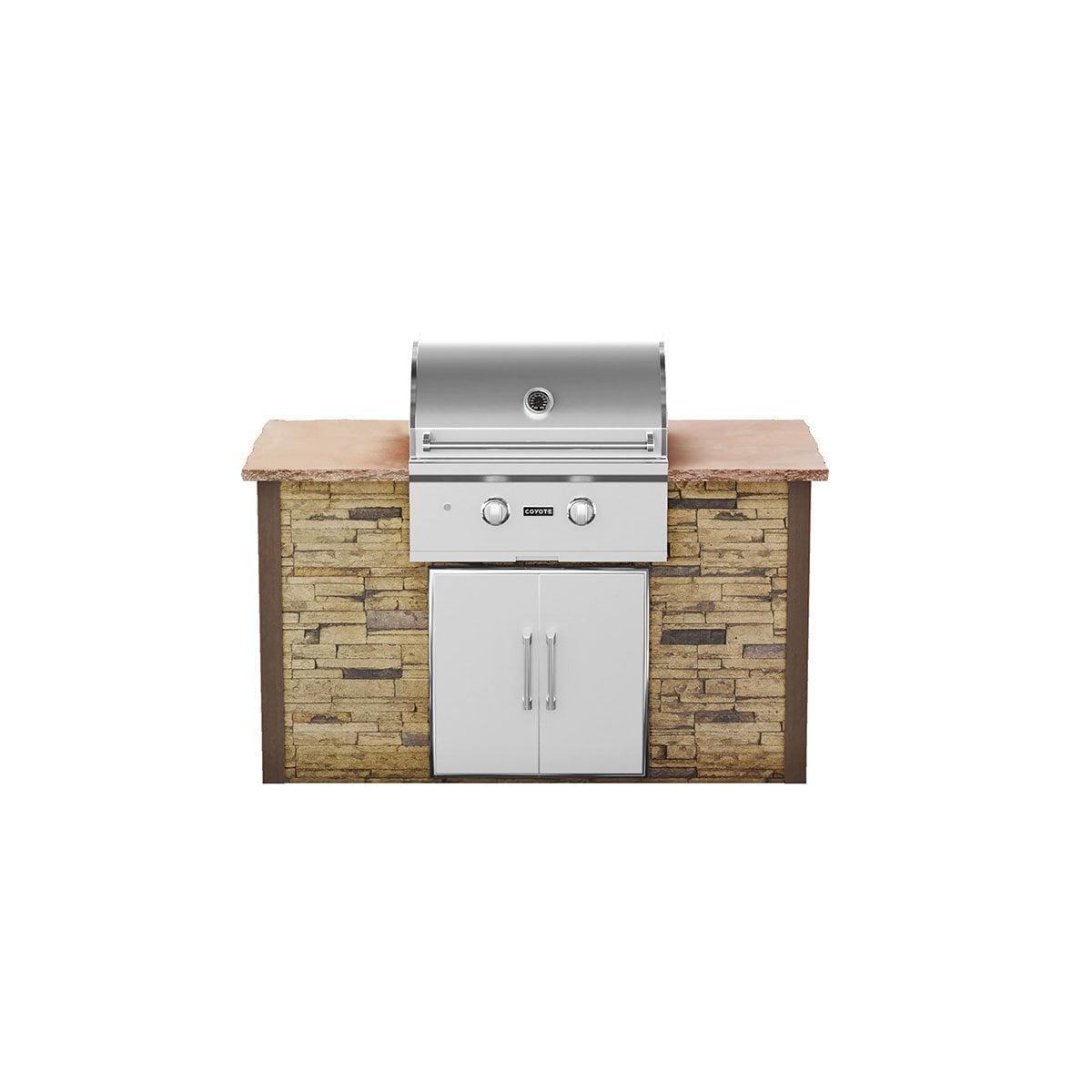 Coyote RTA 5ft Brown Stacked Stone Grill Island