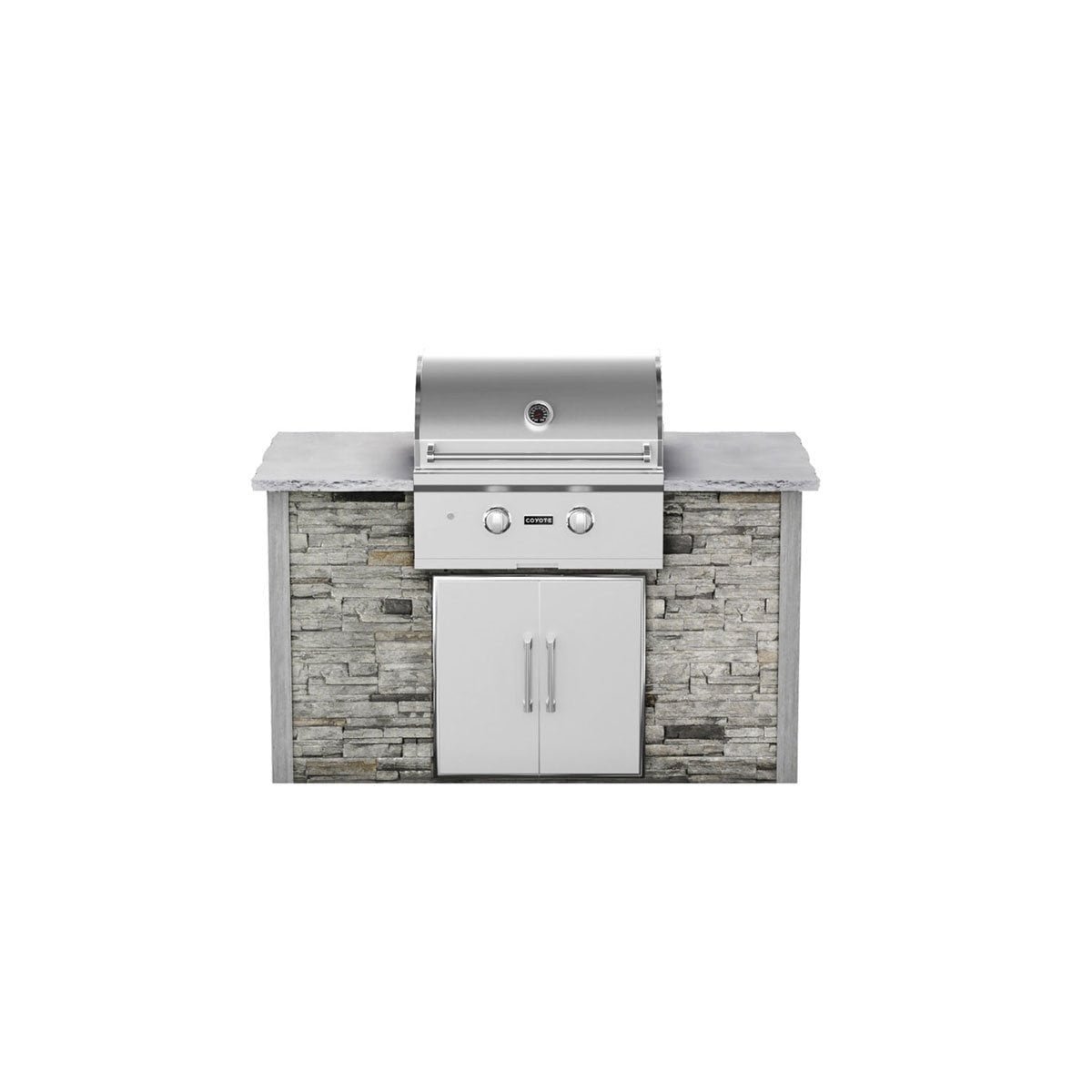 Coyote RTA 5ft Gray Stacked Stone Grill Island