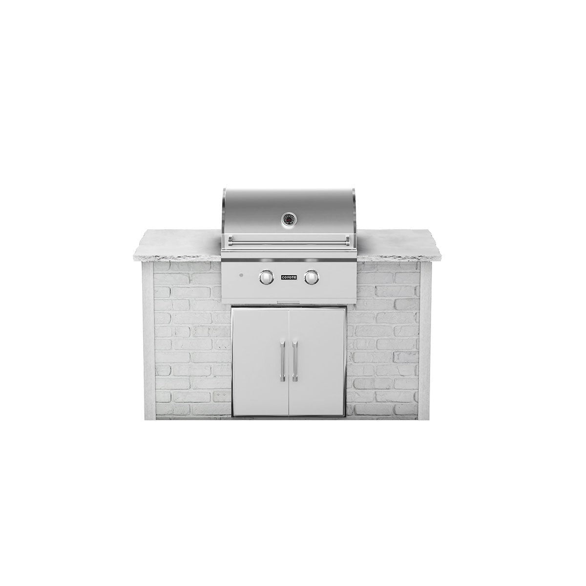Coyote RTA 5ft White Reclaimed Brick Grill Island