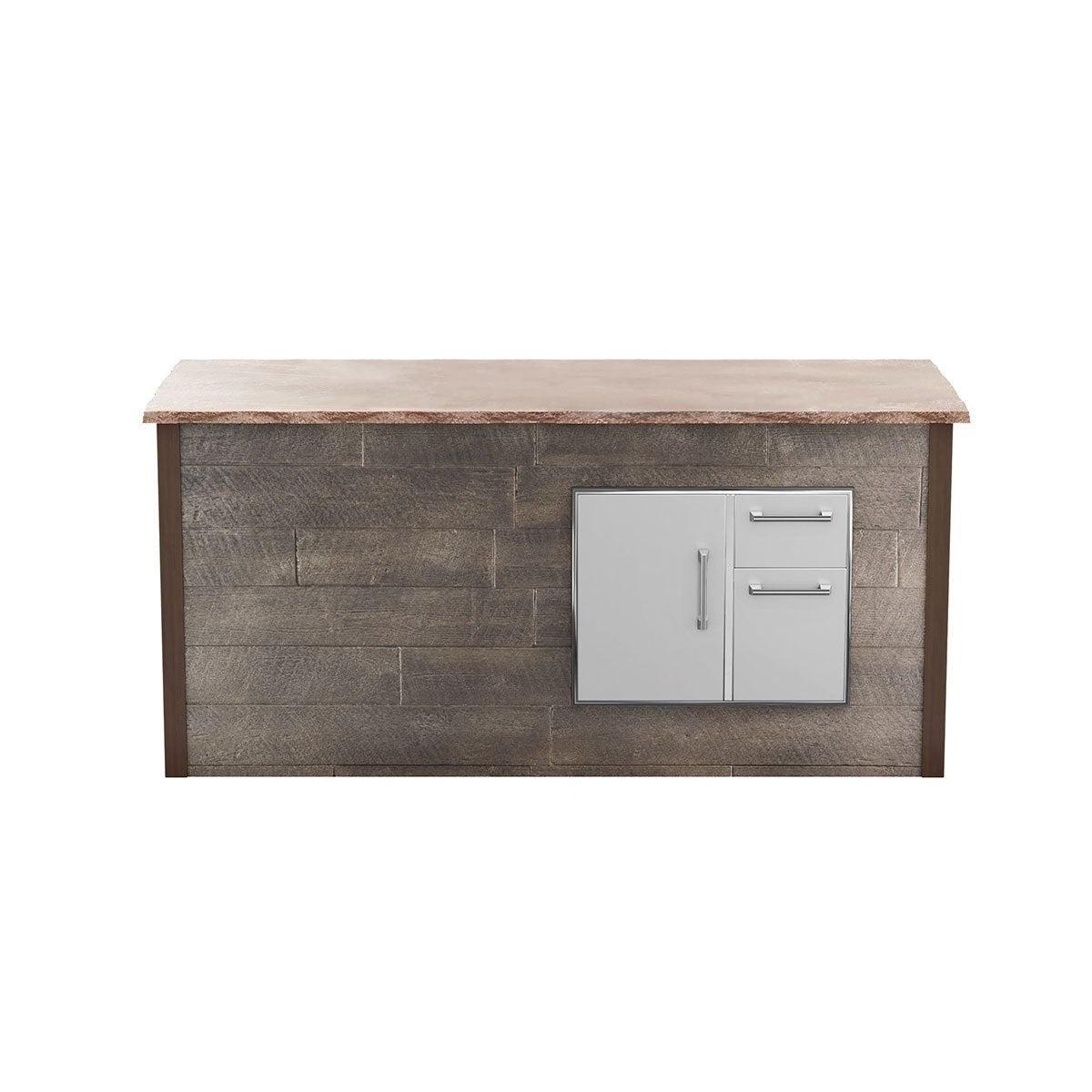 Coyote RTA 8ft Brown Weathered Wood Storage Bar Island on Right