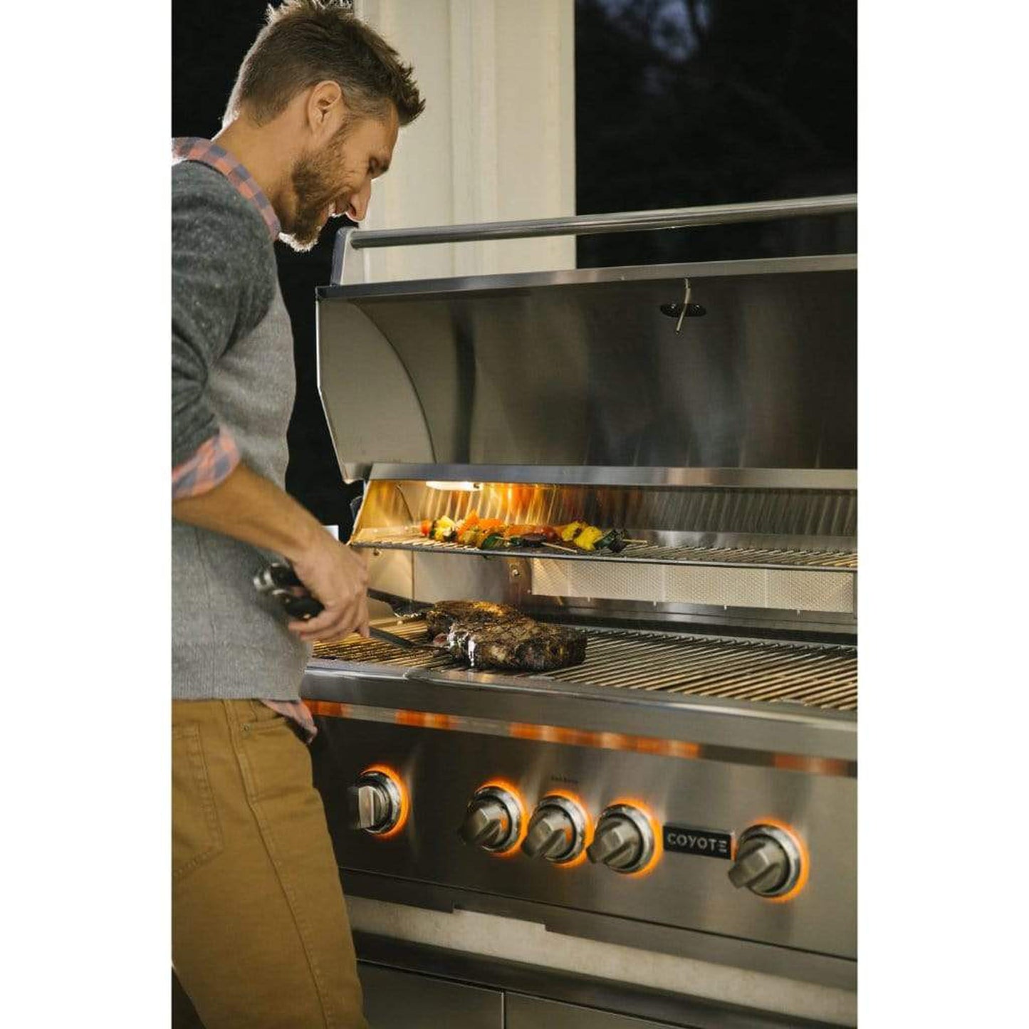 Coyote S-Series 36" 5-Burner Built-In Natural Gas Grill with RapidSear Infrared Burner & Rotisserie