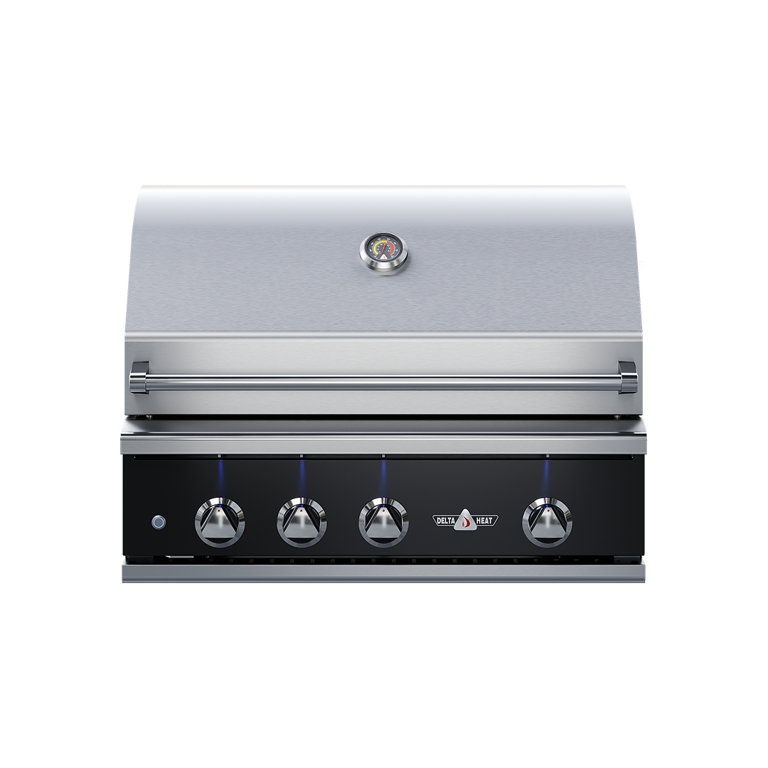 Delta Heat RS Model 32" Black Control Panel Stainless Steel Liquid Propane Gas Grill With Infrared Rotisserie and Sear Burner
