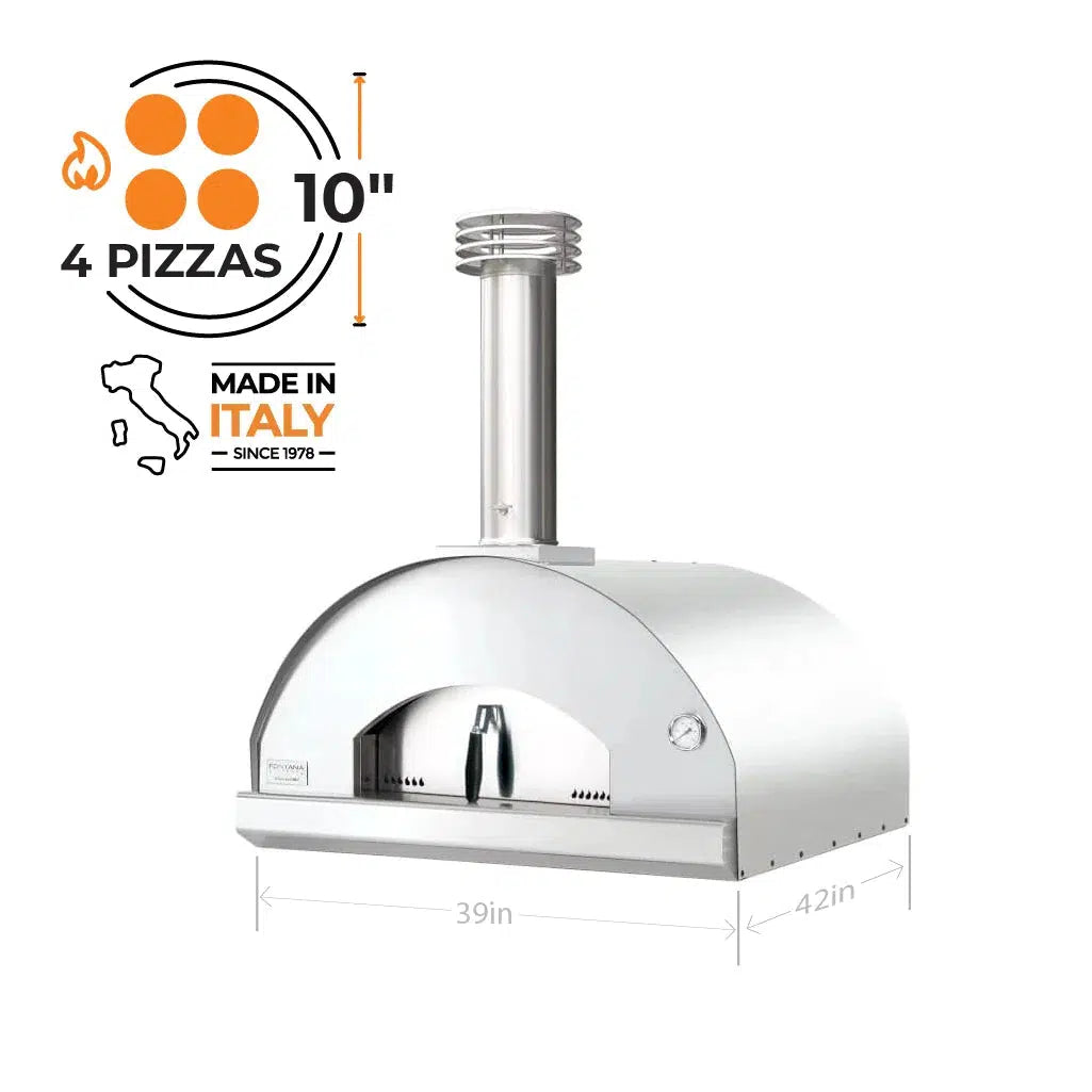 Fontana Forni Marinara 39" Stainless Countertop Wood Fired Pizza Oven