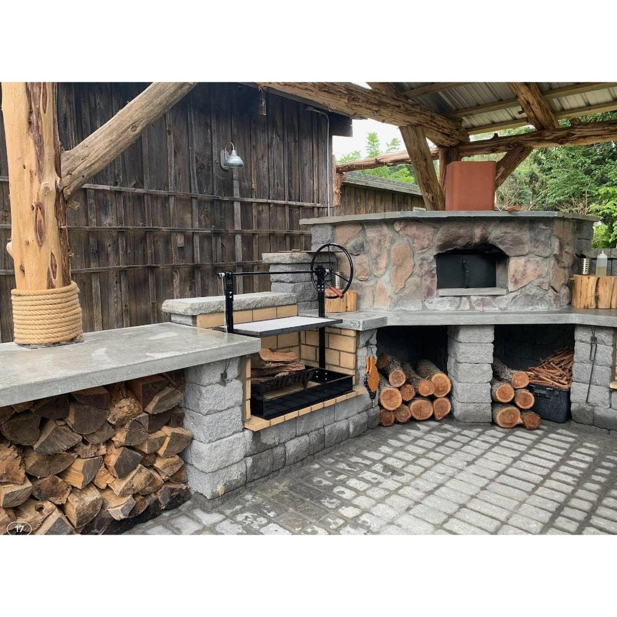 Red Brick Build A Bbq And Pizza Oven Pizza Oven On Patio Garden