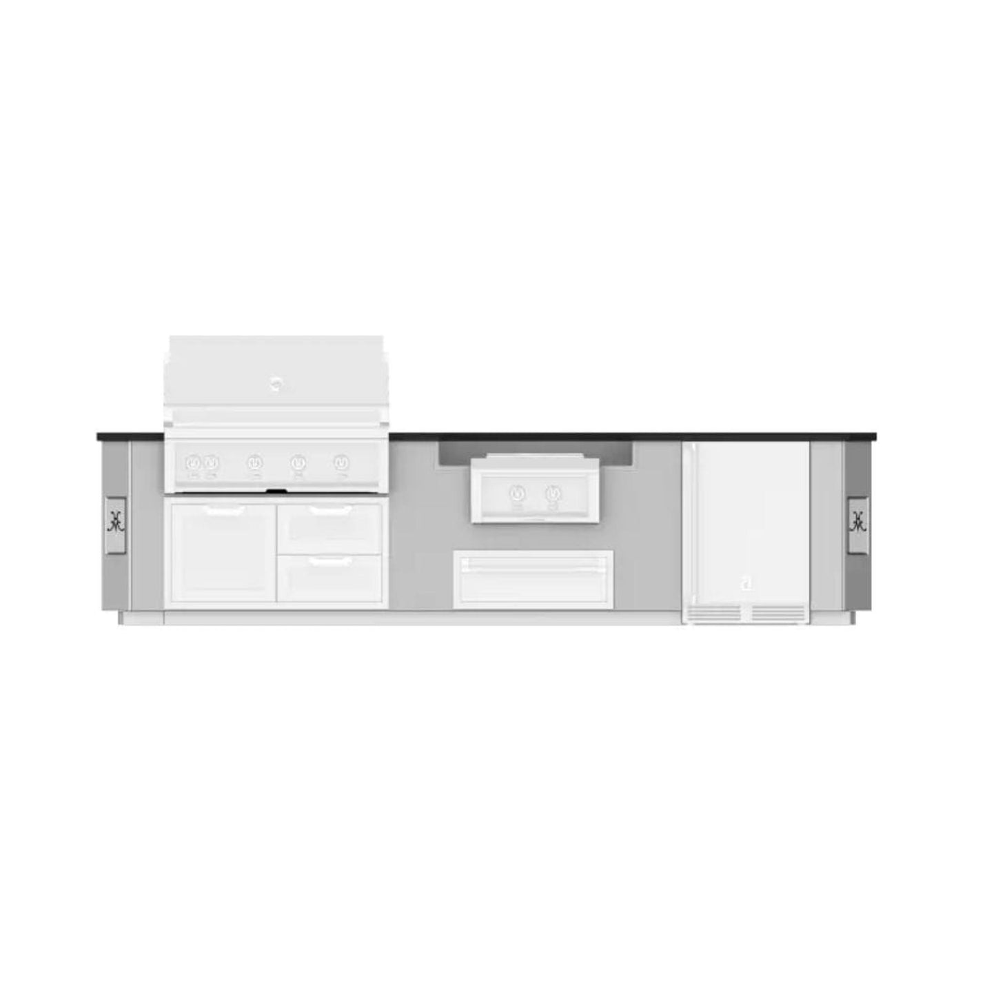 Hestan 12' Outdoor Living Suite with Power Burner (Custom Countertop) - GE Series