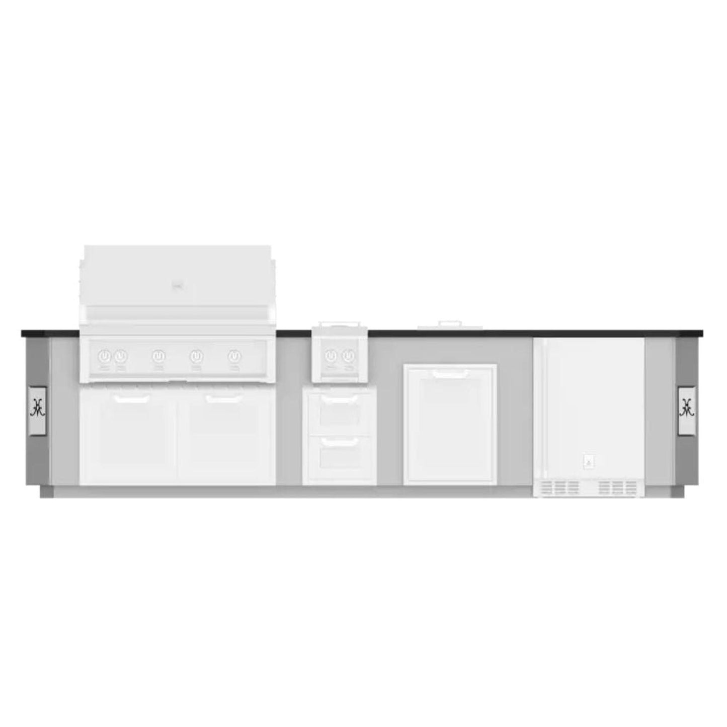 Hestan 12' Outdoor Living Suites with Side Burner (Custom Countertop) - GE Series
