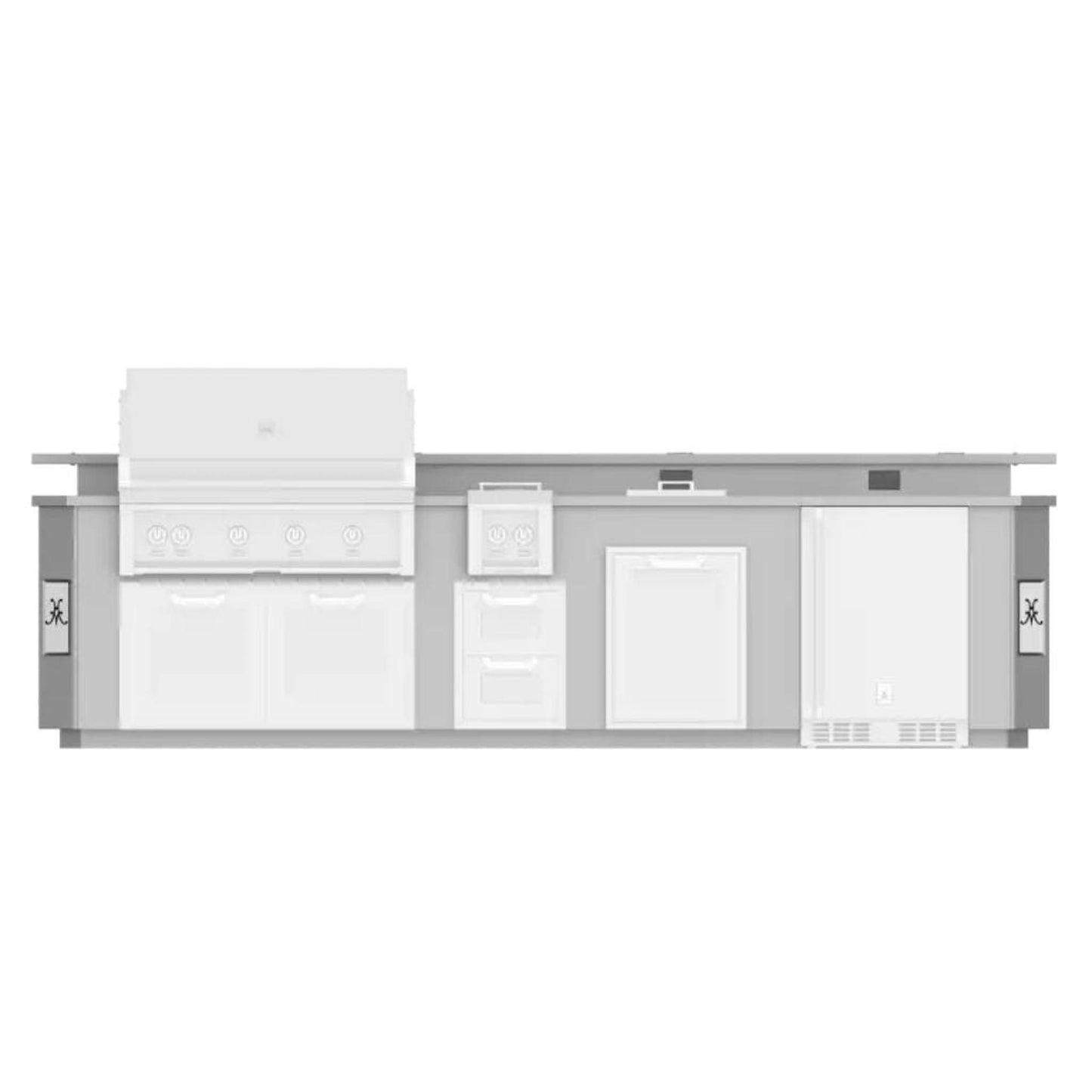 Hestan 12' Outdoor Living Suites with Side Burner and Bar - GE Series