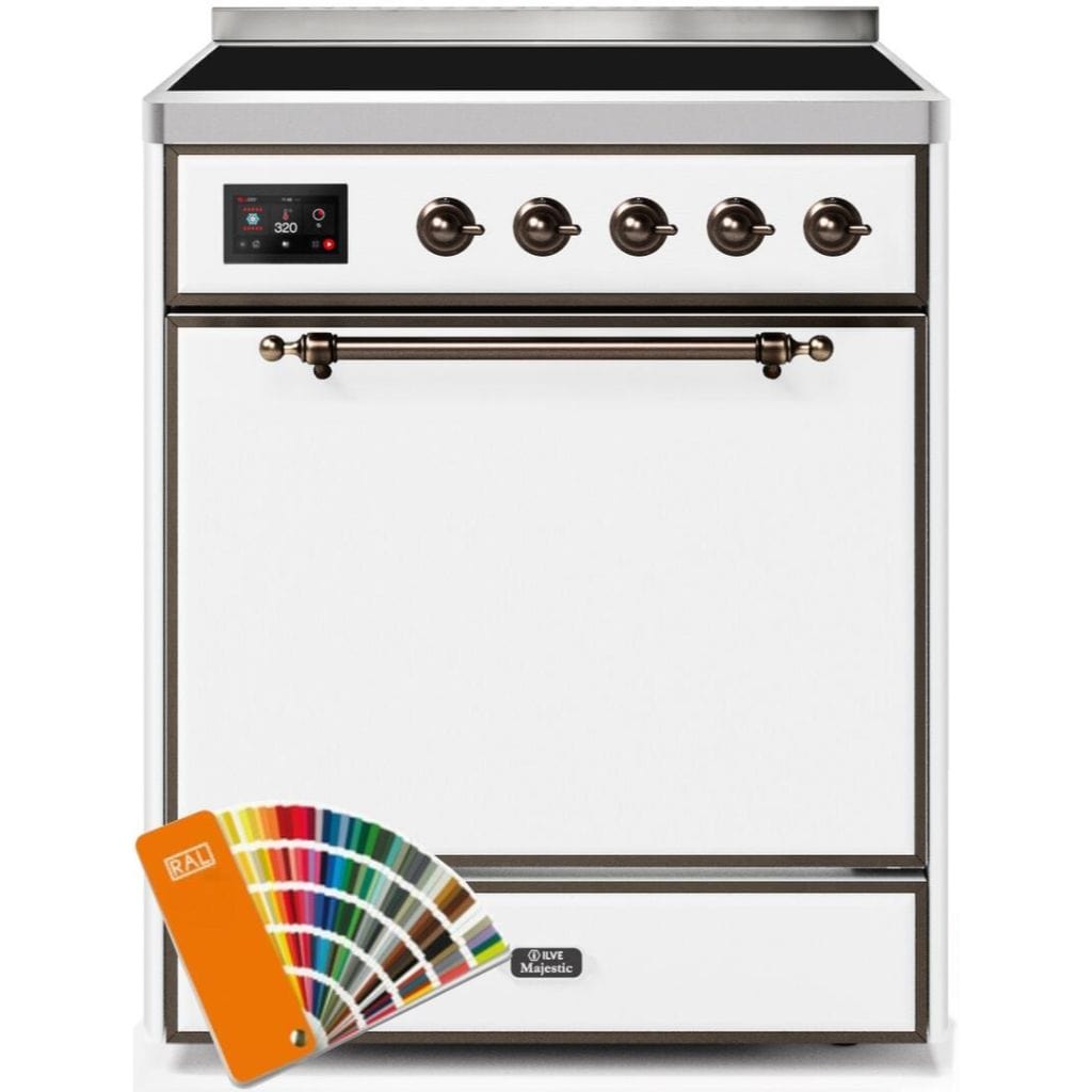 ILVE 30” 4-Burners Majestic II Series Freestanding Electric Range with Trim