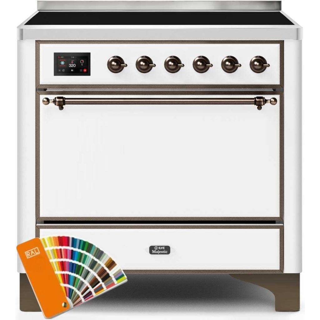 ILVE 36” 5-Burners Majestic II Series Freestanding Electric Range with Trim