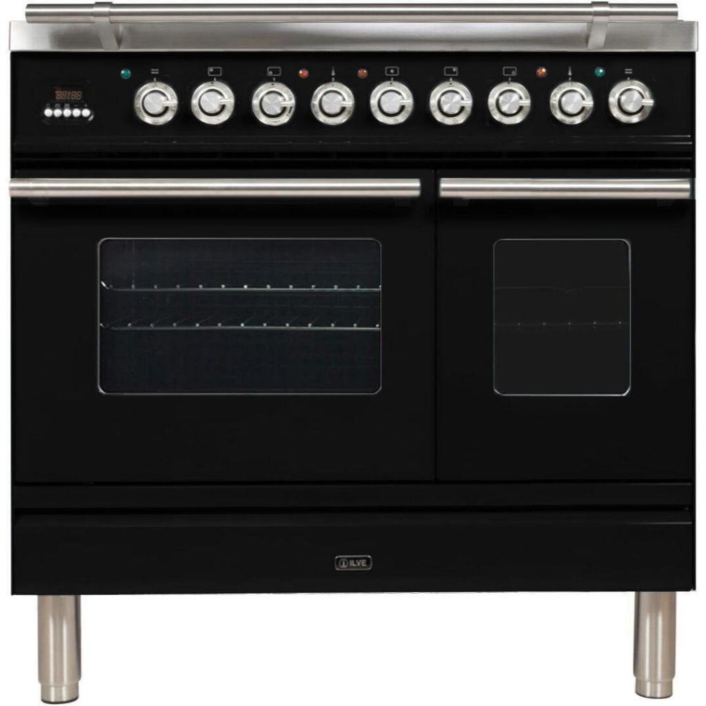 ILVE 36” 5-Burners Professional Plus Series Freestanding Dual Fuel Range with Trim