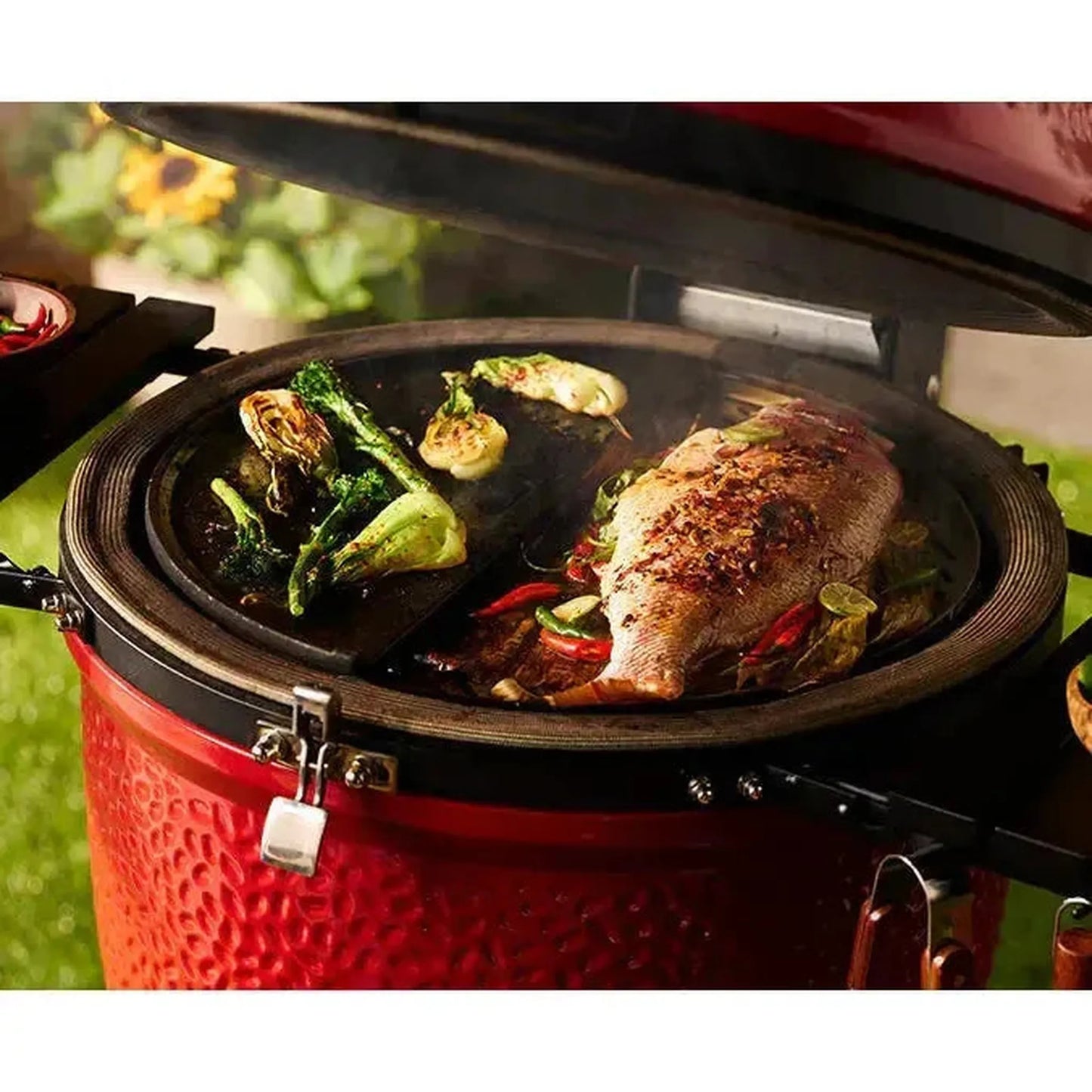 Kamado Joe Big Joe Series II 24" Red Standalone Ceramic Kamado Charcoal Grill