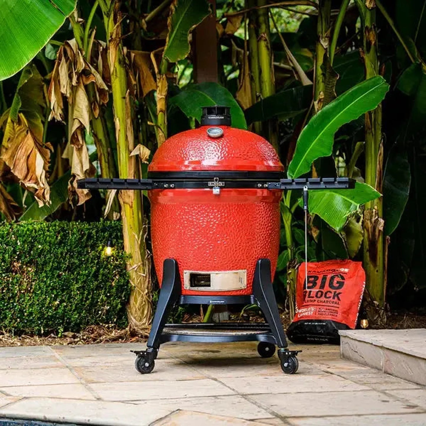 Kamado Joe Big Joe Series III 24" Red Ceramic Kamado Charcoal Grill With Cart