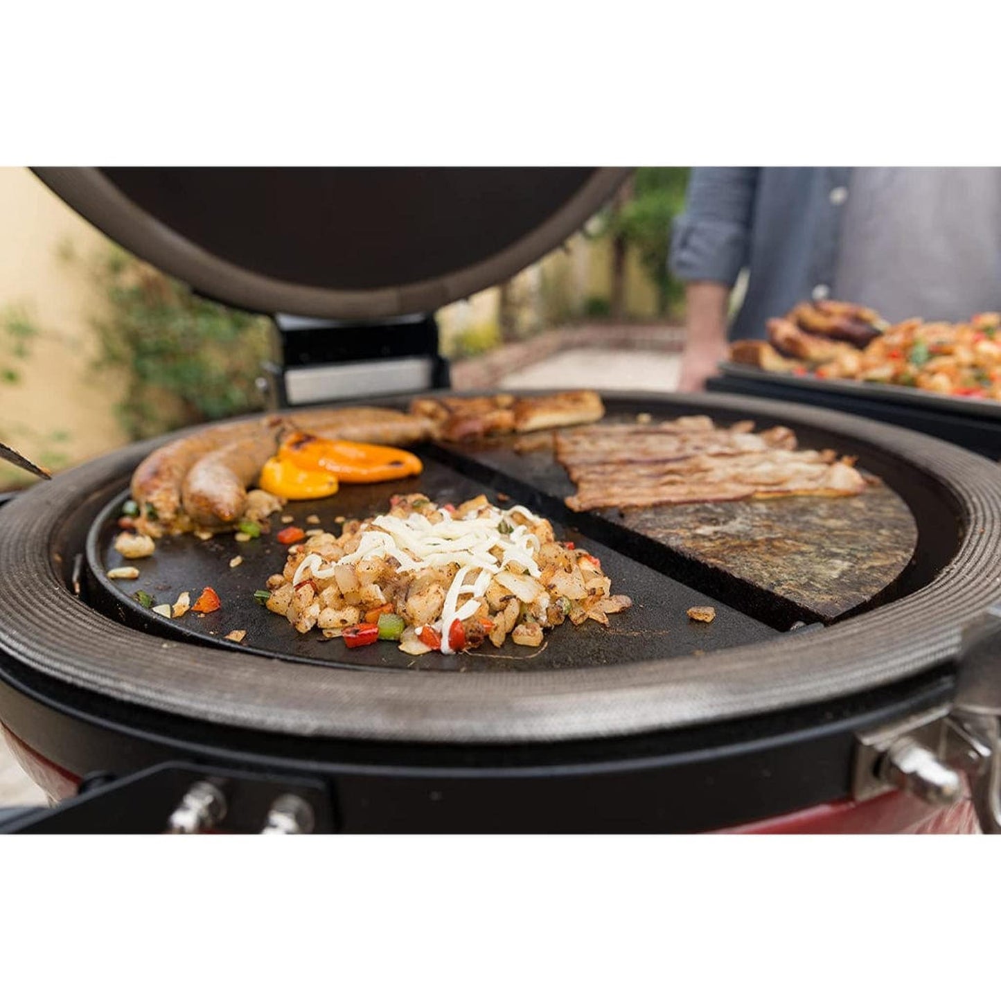 Kamado Joe Half Moon Cast Iron Reversible Griddle for Big Joe Series Grills