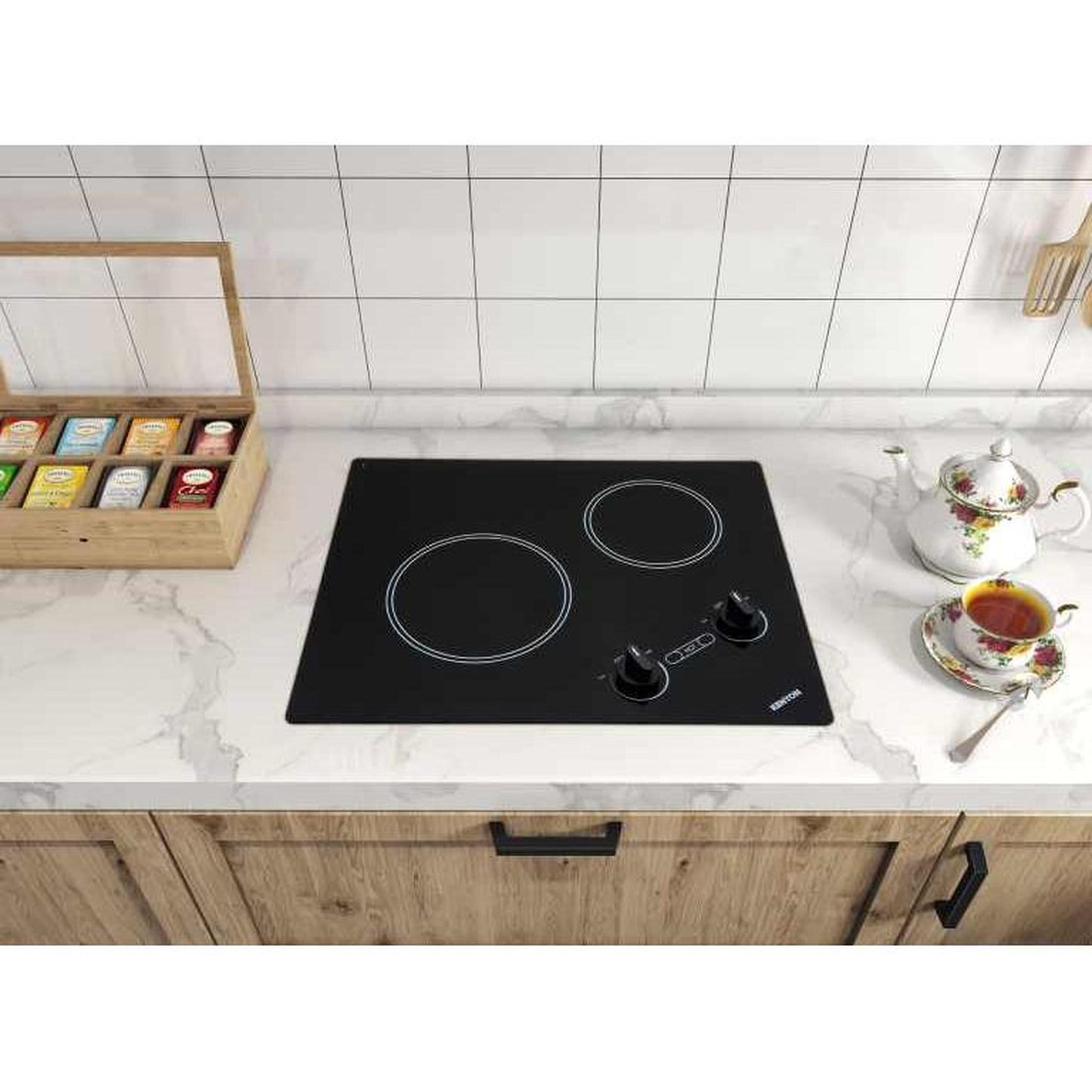 Kenyon Arctic 21" 2-Burner Black 208V XL Electric Cooktop With Knob Control